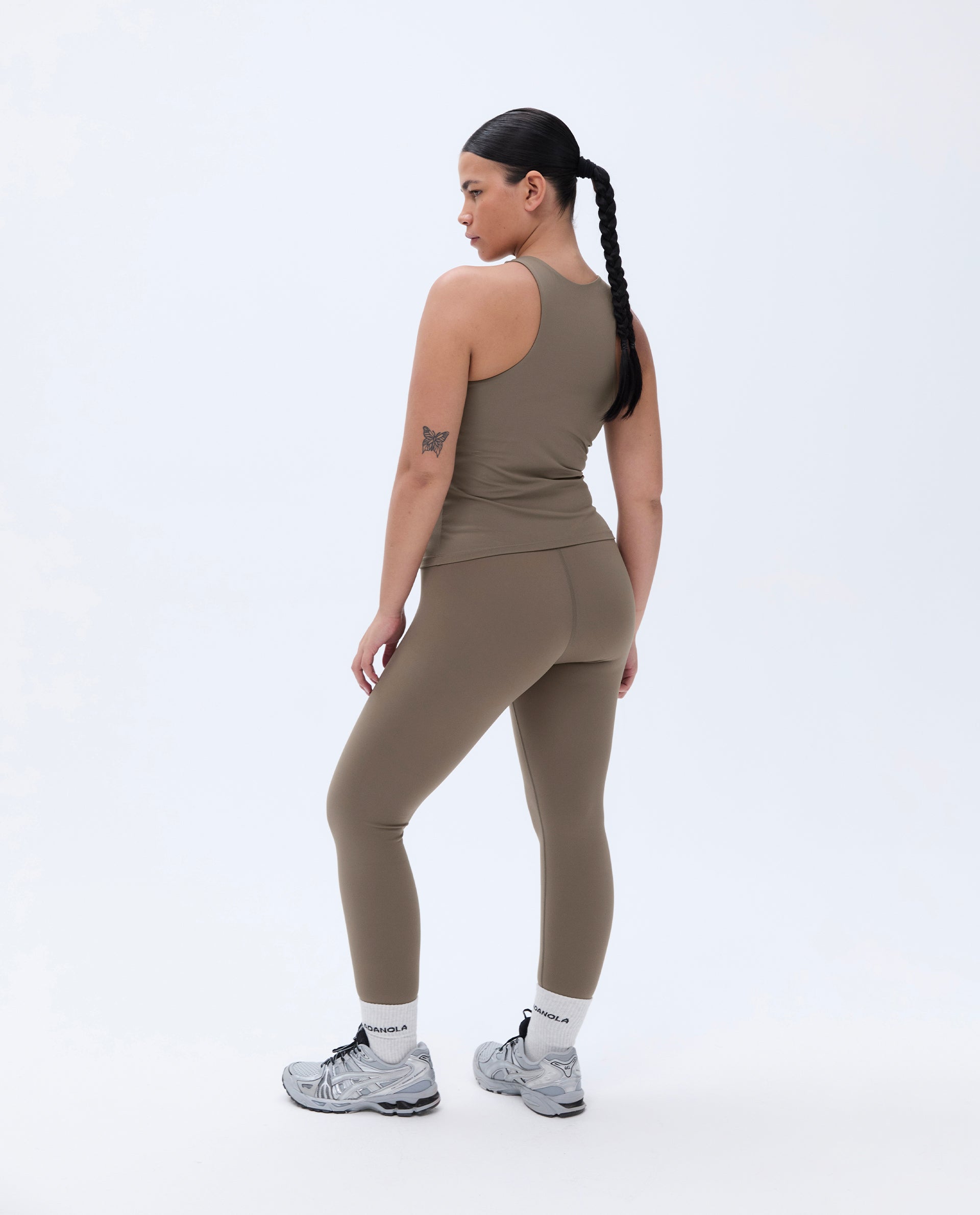 Ultimate Racer Back Longline Top for Women - Cocoa Brown | Workout, Yoga & Running Sports Bra | Seamless Comfort & Support