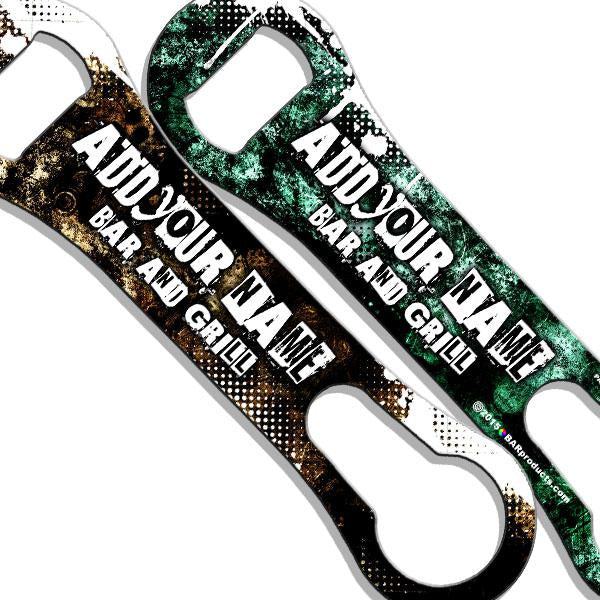 Customizable V Rod Bottle Opener - Heavy Duty Grunge Style Bar Tool for Home, Parties & Outdoor Adventures