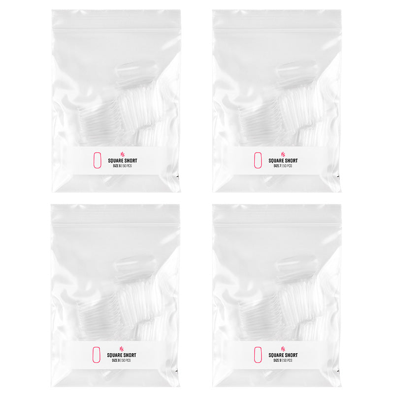 Gelly Tips Refill Pack - Square Short Fake Nails for Natural Look | DIY Nail Art Kit for Home & Salon Use | Perfect for Parties, Weddings & Special Occasions