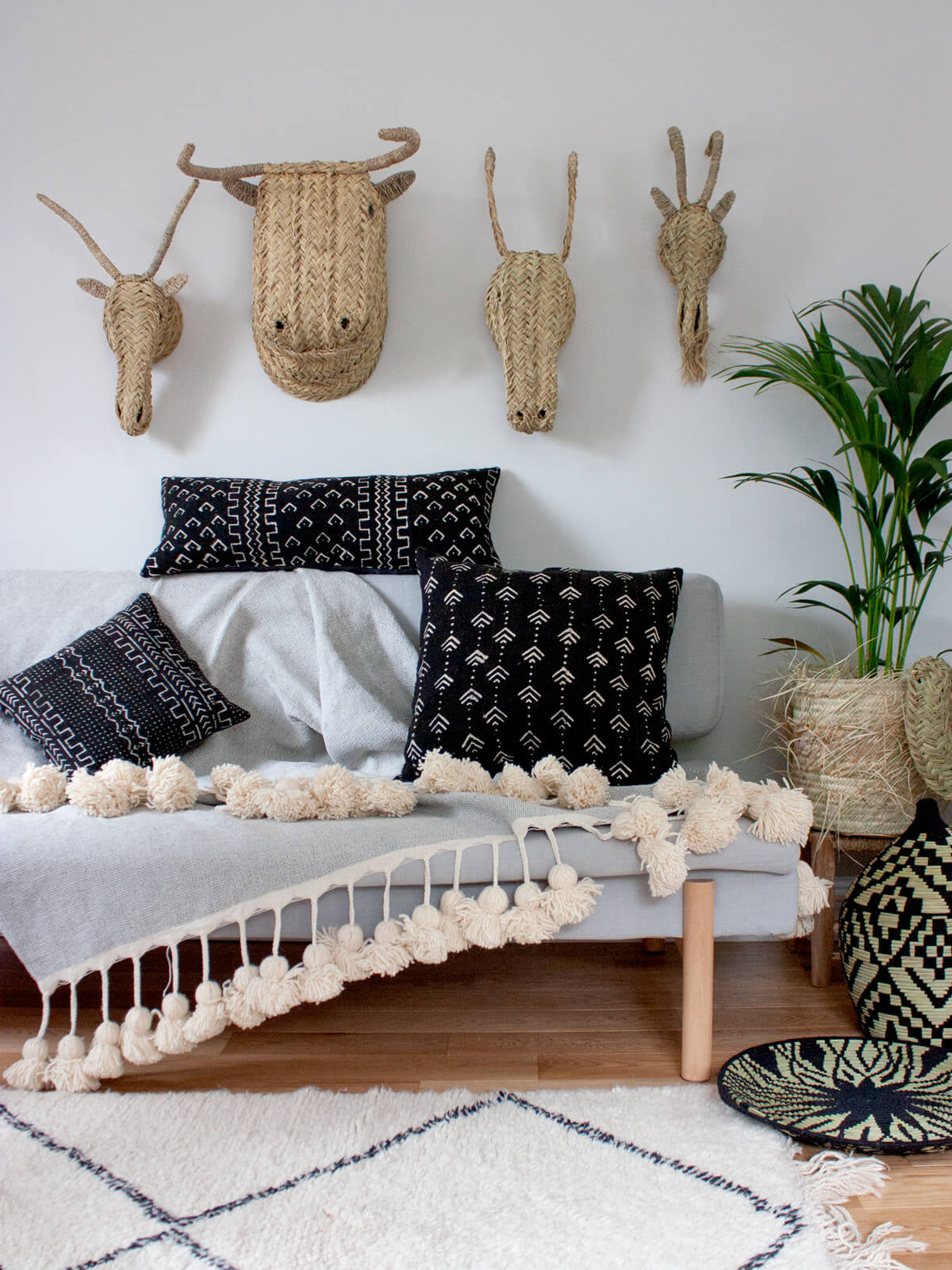 Stylish Dots Mudcloth Cushions - Handmade Boho Throw Pillow Covers for Sofa, Bed & Home Decor - Perfect for Living Room, Bedroom & Bohemian Interior Design