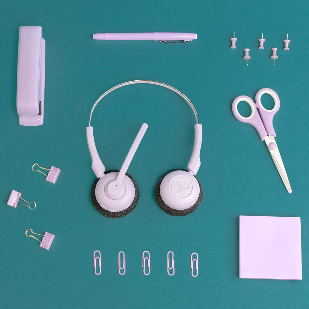 GO Work POP Wireless On-Ear Headset - Lilac Purple Bluetooth Headphones for Office, Commuting & Travel