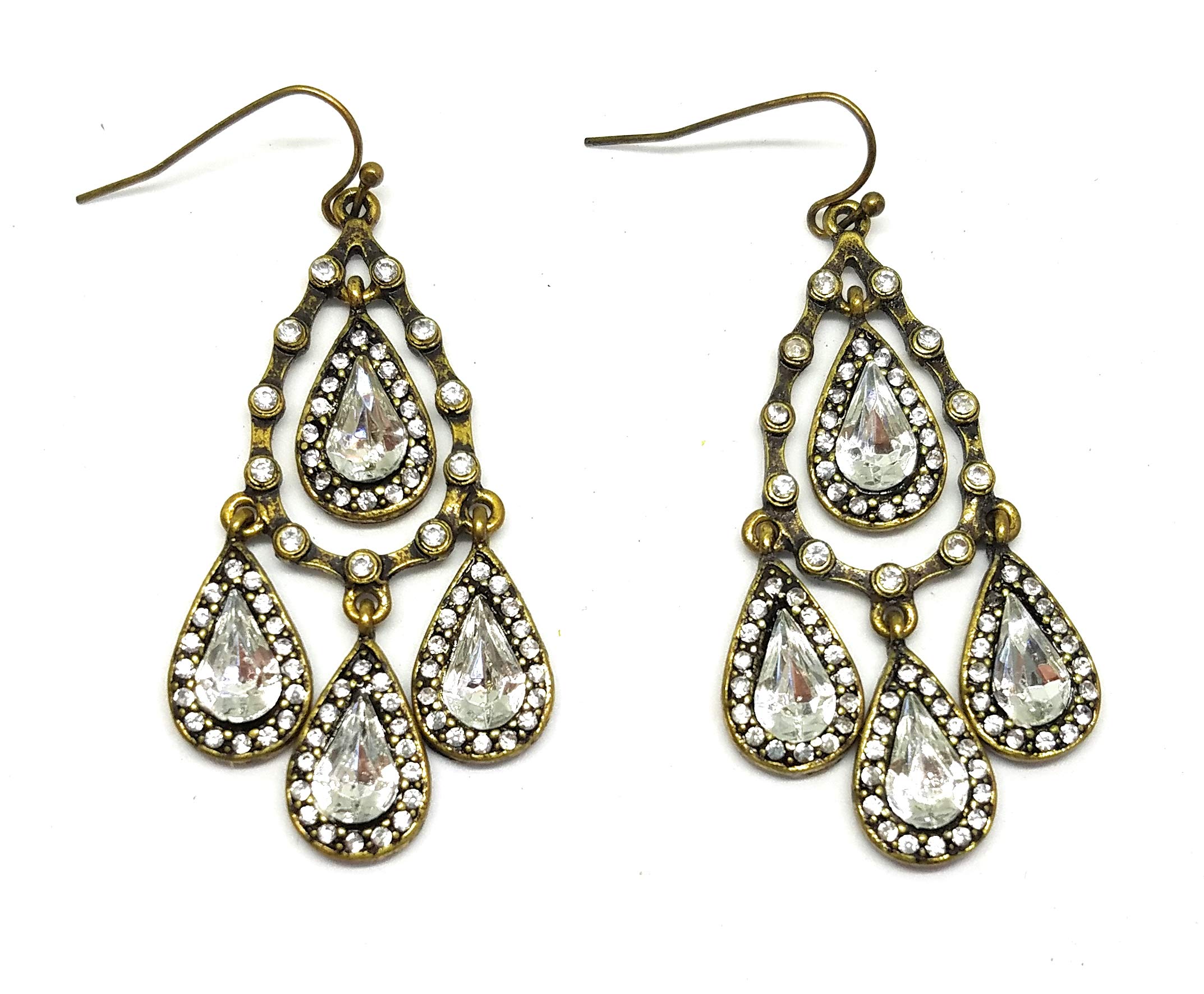 Cookie Lee Crystal Chandelier Earrings (D12) 93098 - Elegant Dangling Earrings for Women, Wedding, Party & Special Occasions