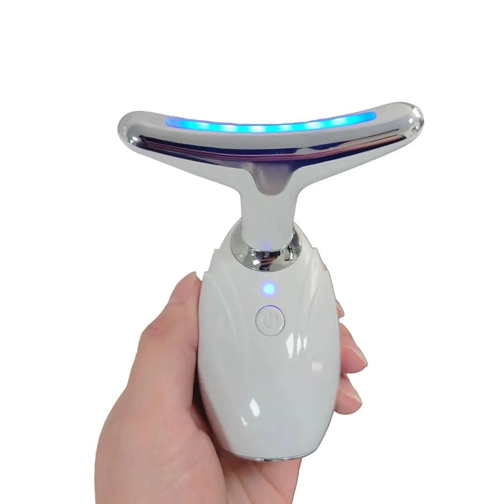 Anti-Aging LED Light Therapy Device for Face & Neck - Red & Blue Light Skin Rejuvenation Treatment for Wrinkles, Acne & Collagen Boost - At-Home Spa & Skincare Routine