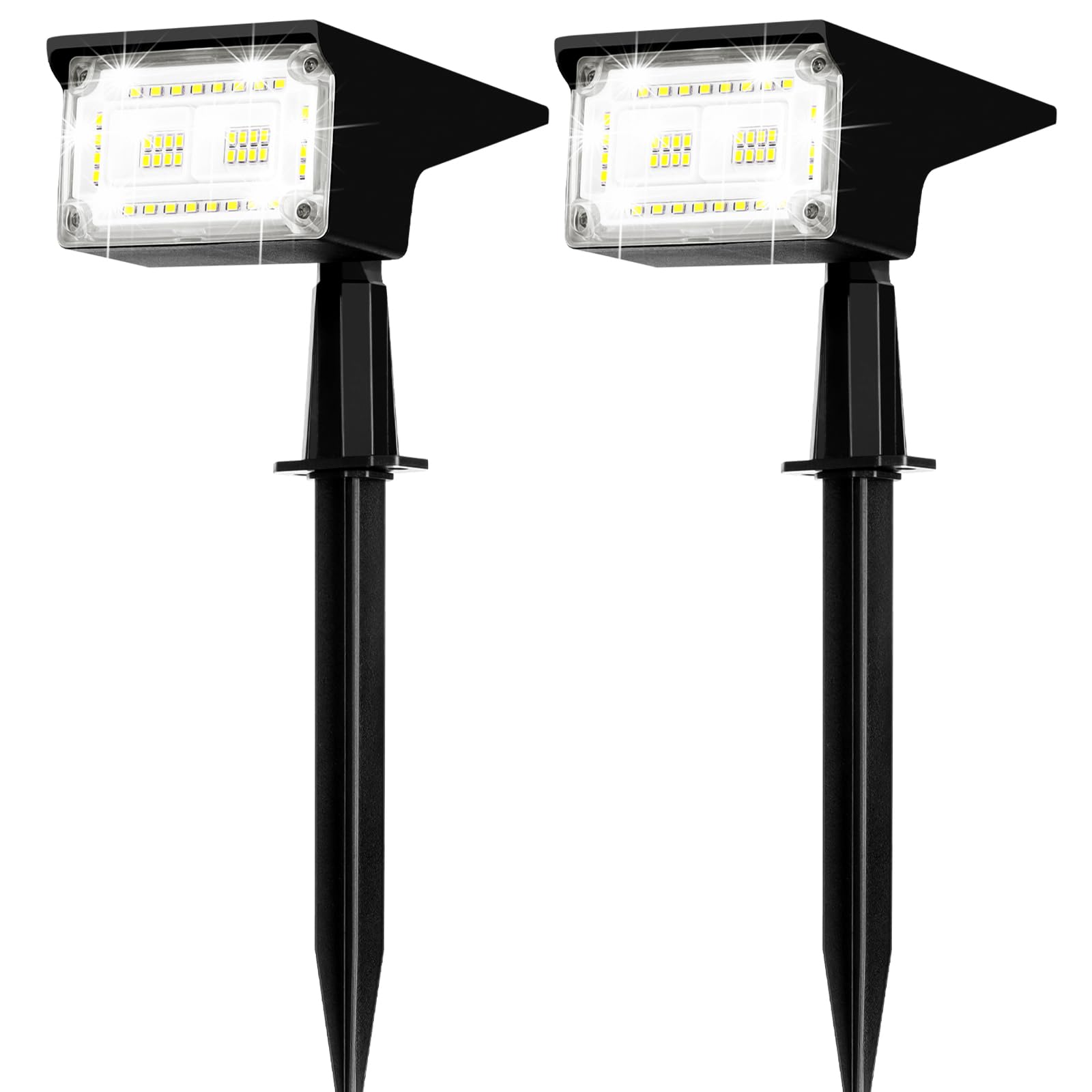 ZJOJO 2 Pack Solar Spot Lights Outdoor - 40 LEDs IP65 Waterproof Solar Landscape Spotlights, 6500K Daylight Wall Lights for Garden, Yard, Pathway & Patio | Solar Powered Outdoor Lighting for Decoration & Security