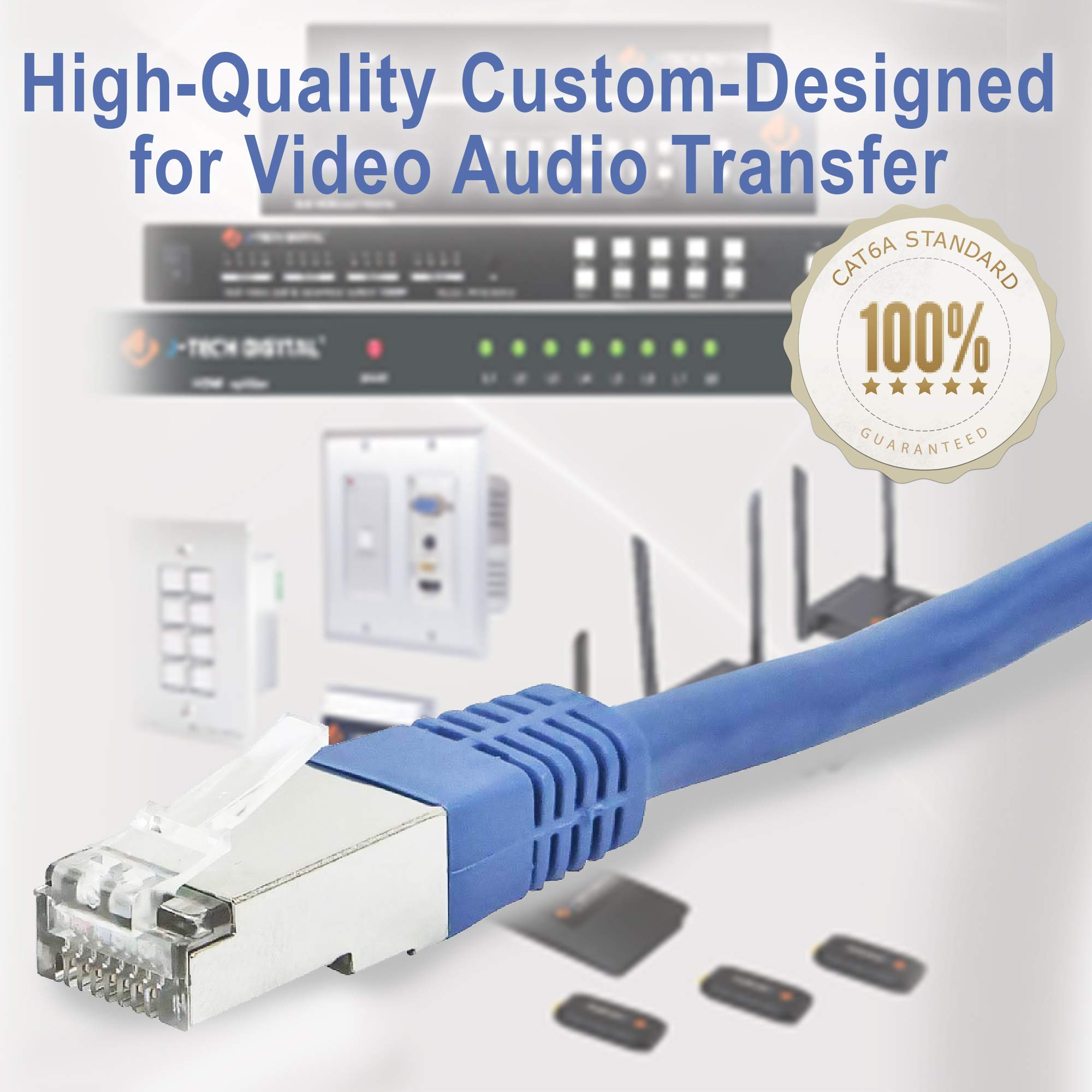 J-Tech Digital H.264 IP Encoder 1080p@60Hz - RTSP/RTP/RTMPS/RTMP/HTTP/UDP/ONVIF Compatible with 150ft 23AWG Cat6 UTP Ethernet Cable (Pure Copper) for High Performance Video Streaming - Perfect for Security Systems, Live Broadcasting & Remote Monitoring