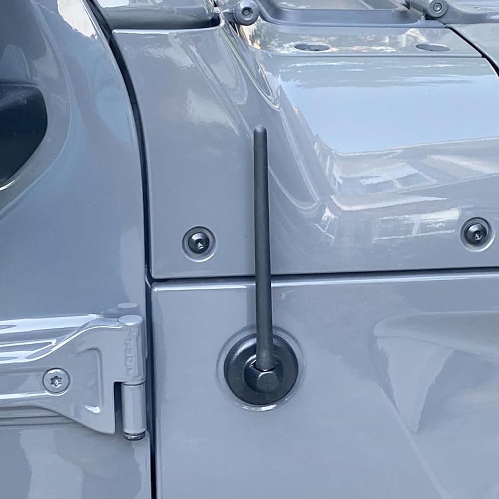 KSaAuto 6 3/4 Inch Short Antenna Replacement for 2019-2025 Jeep Wrangler JL JK Rubicon Sahara Sport Unlimited 4xe Willys Mojave JT Gladiator - Enhanced Car Radio Reception, Durable Jeep Accessories - Perfect for Off-Roading & Daily Commuting