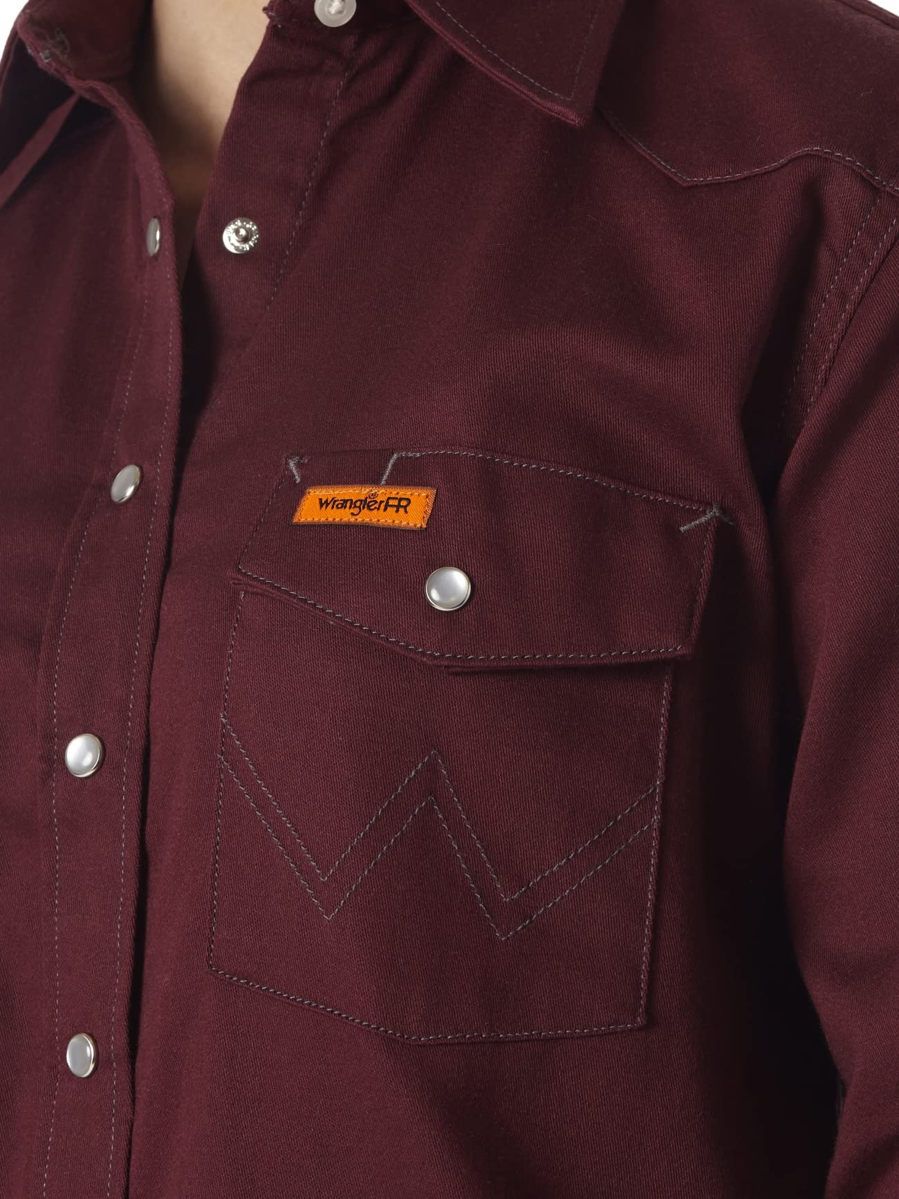 Wrangler Women's Flame Resistant Long Sleeve Shirt - FR Work Shirt for Safety & Comfort | Perfect for Construction, Oilfield & Industrial Work