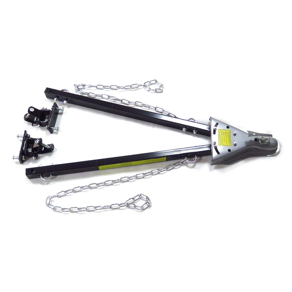 XKMT Black Adjustable Tow Towing Bar Bumper Mount 5000lb Capacity with Chains - Compatible with Jeep, RV, Car & Truck Systems - Perfect for Off-Roading, Towing Trailers & Vehicle Recovery