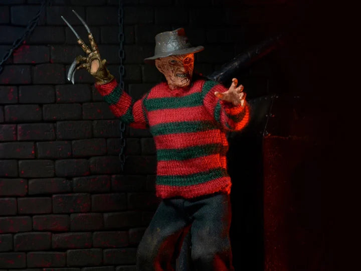 Freddy Krueger Nightmare on Elm Street 3 Dream Warriors 8-Inch Clothed Action Figure - Horror Movie Collectible for Fans & Halloween Decor