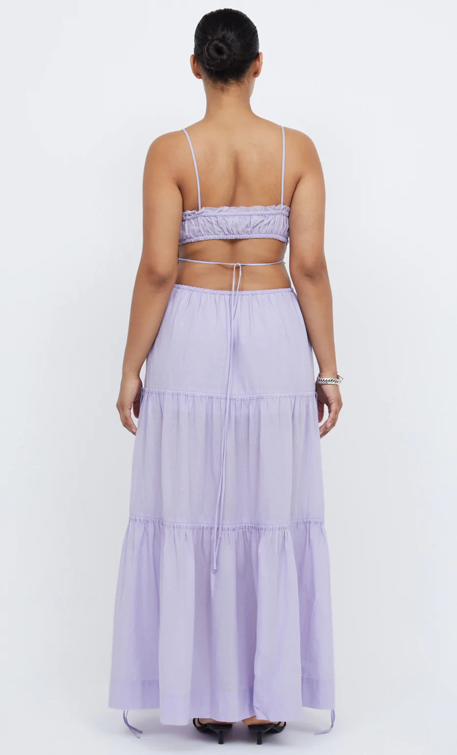 Alexandra Tie Maxi Dress in Lilac - Elegant Flowy Long Dress for Women, Perfect for Weddings, Parties & Summer Outings