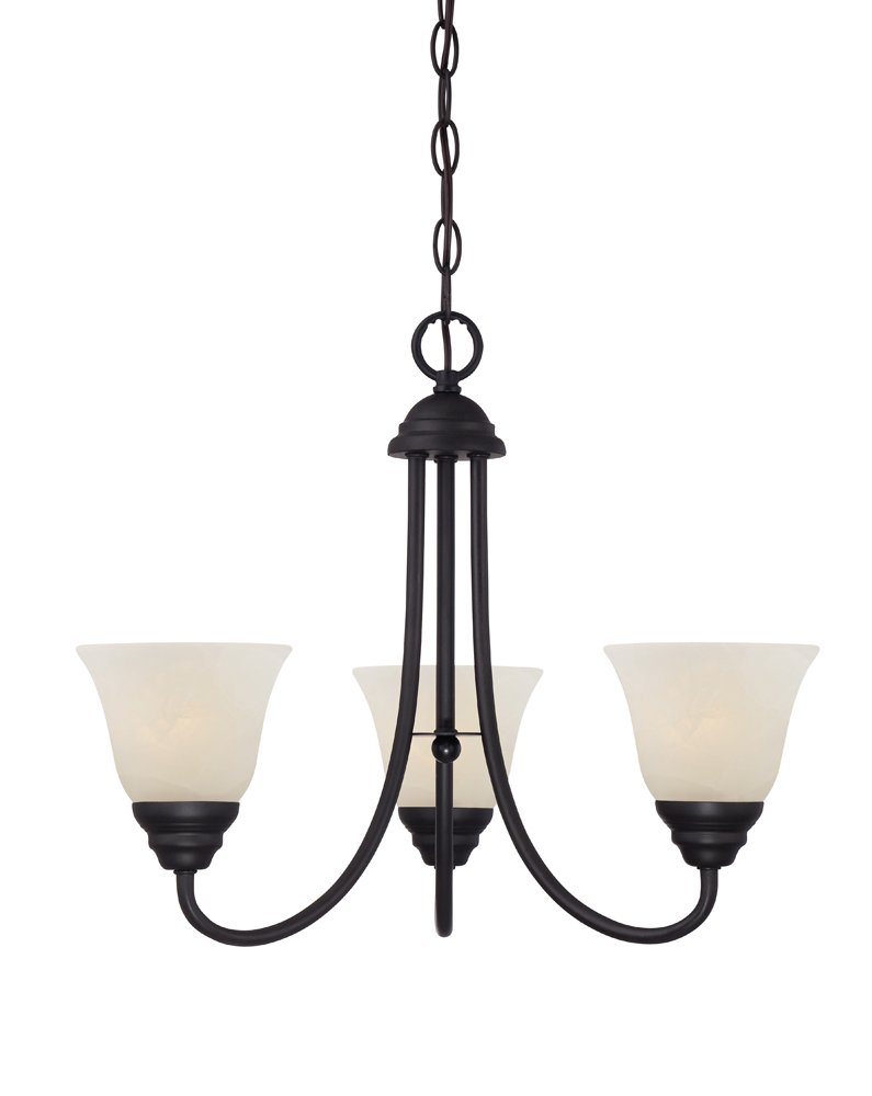 Kendall 3 Light Chandelier in Oil Rubbed Bronze - Modern Ceiling Light Fixture for Dining Room, Bedroom, or Living Room Decor