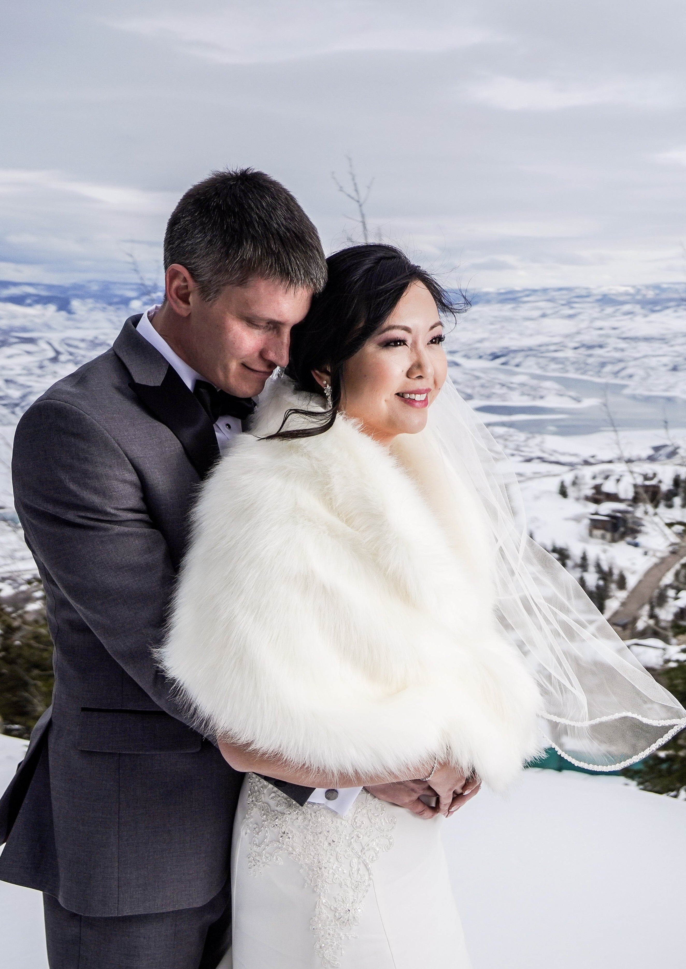 Ivory White Fur Wrap Shawl - Blair Ivy03 - Elegant Winter Accessory for Women, Perfect for Weddings, Parties & Cold Weather Fashion