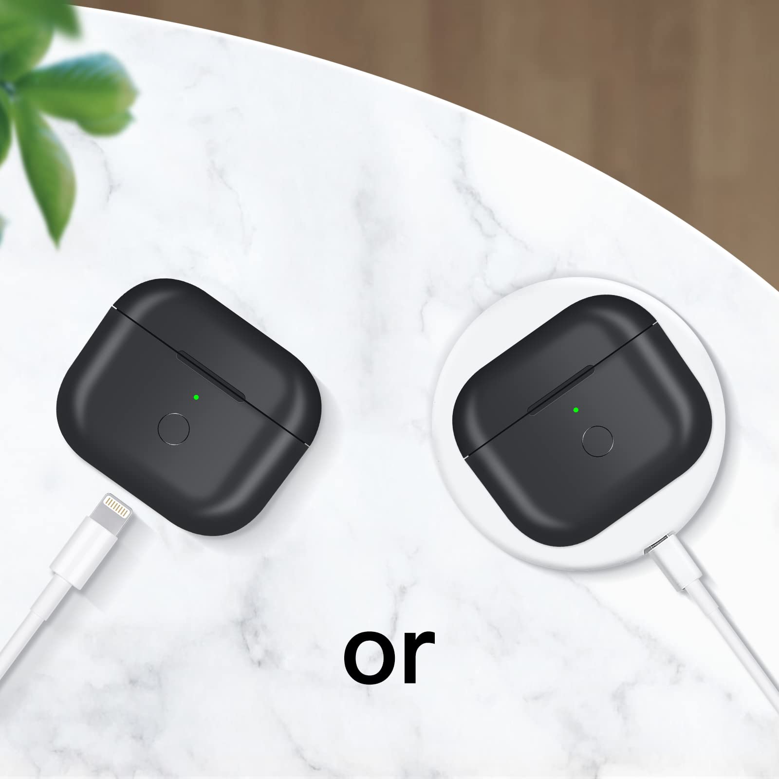 Wireless Charging Case Replacement for AirPods 3rd Generation - Bluetooth Pairing Sync Button, Compatible with AirPod 3 (No Earbuds Included) - Perfect for Travel, Workouts & Daily Use - Black