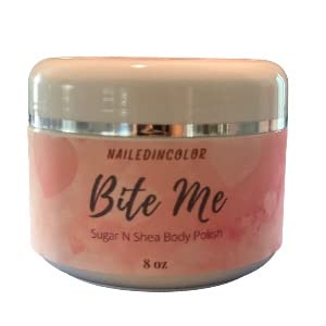 Bite Me Women's Essential Oil Sugar & Shea Body Scrub - Exfoliating Scented Shower Scrub for Soft Skin - Perfect for Spa Day & At-Home Skincare Routine