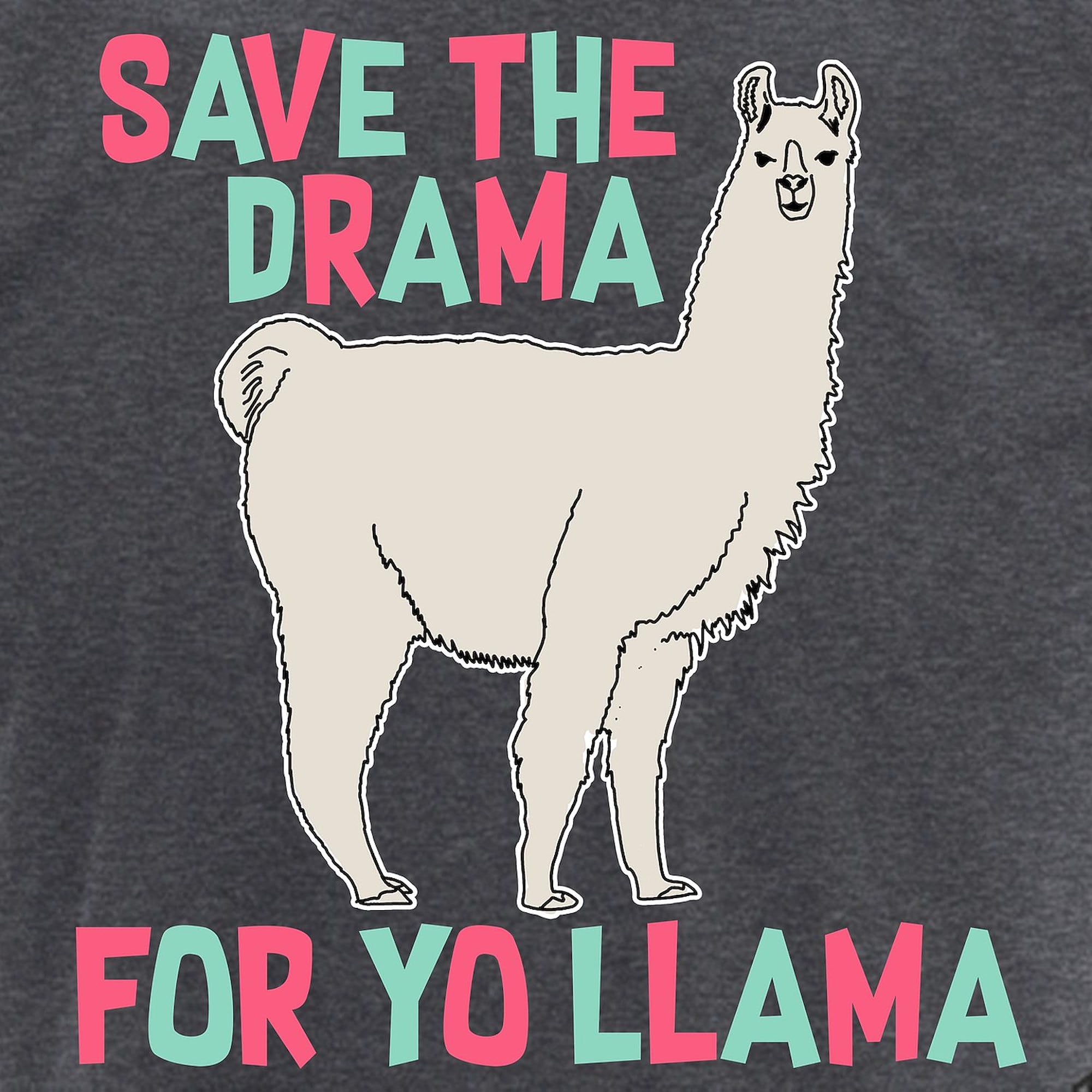 Save The Drama For Yo Llama Men's Charcoal Pajama Set - Funny Novelty Sleepwear for Men - Cozy Lounge Pajamas for Relaxing at Home & Gift Giving