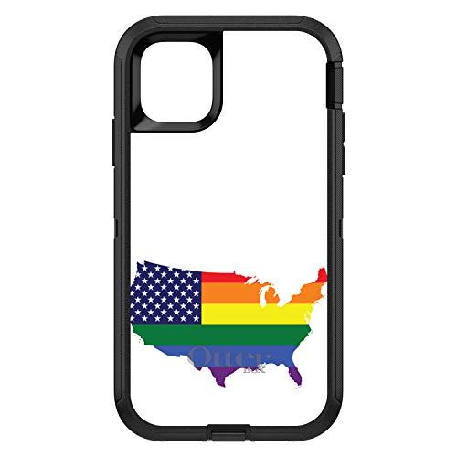 US Map Gay Pride Flag On Black Case