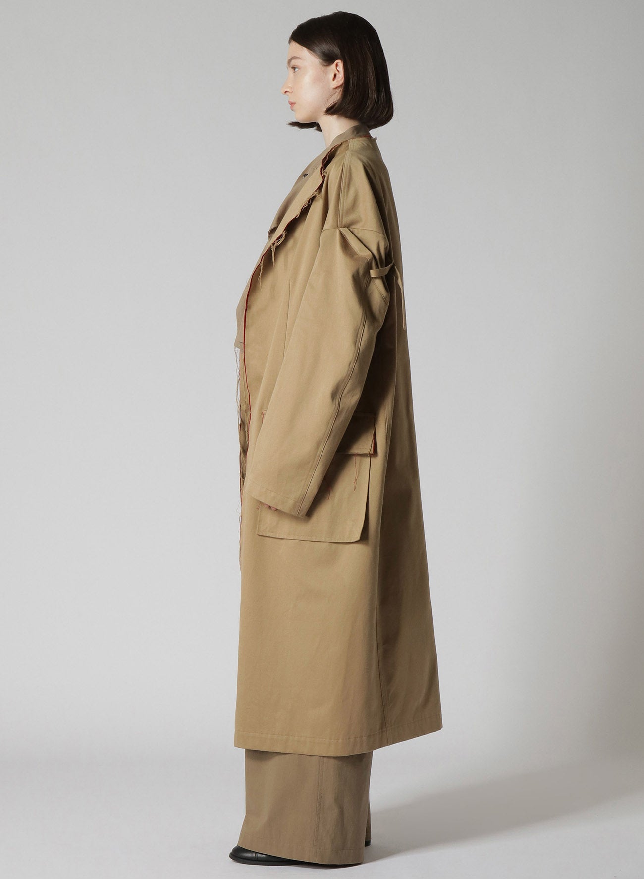Double Faced Twill No Collar Coat - Lightweight & Stylish Outerwear for Women | Perfect for Casual Outings, Office Wear & Fall Layering