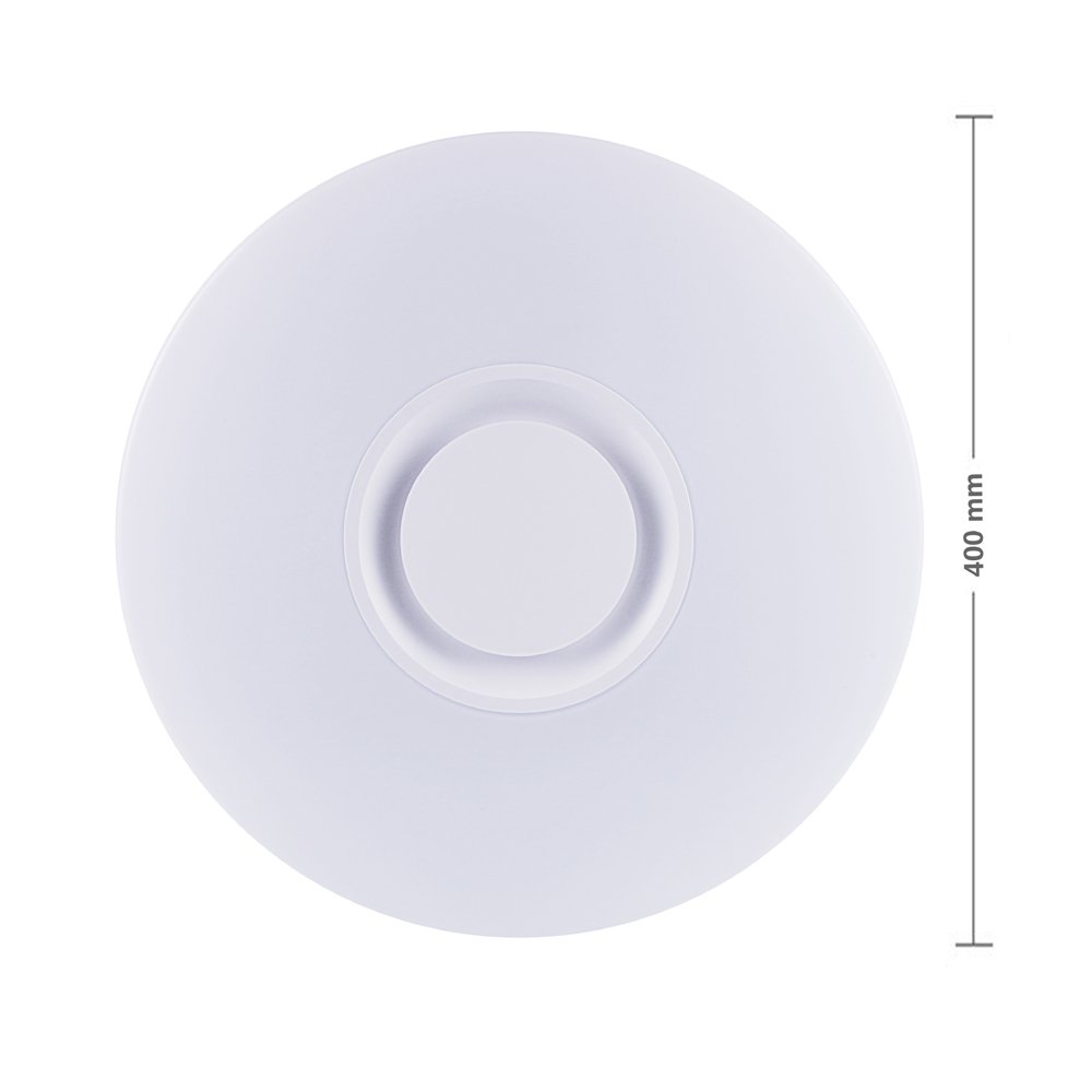 HOREVO 15-inch Smart Ceiling Light with Bluetooth Speaker, Alexa & Google Home Compatible - Modern LED Room Lighting for Bedroom, Living Room, Kitchen | Perfect for Home Entertainment & Ambient Lighting