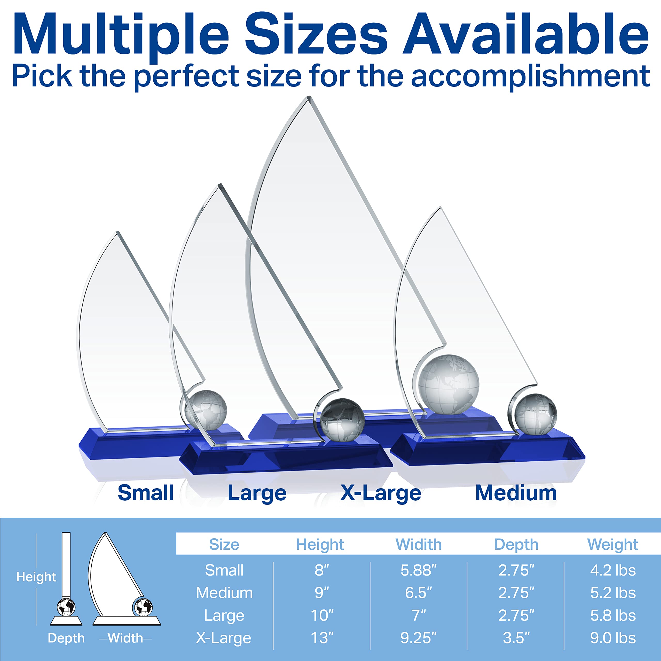Custom Engraved Crystal Sailboat Retirement Plaque for Teachers - Personalized with Name, School & Years of Service - 10 Inch Unique Educator Retirement Gift for Men & Women - Perfect for Retirement Parties, Office Decor & Teacher Appreciation