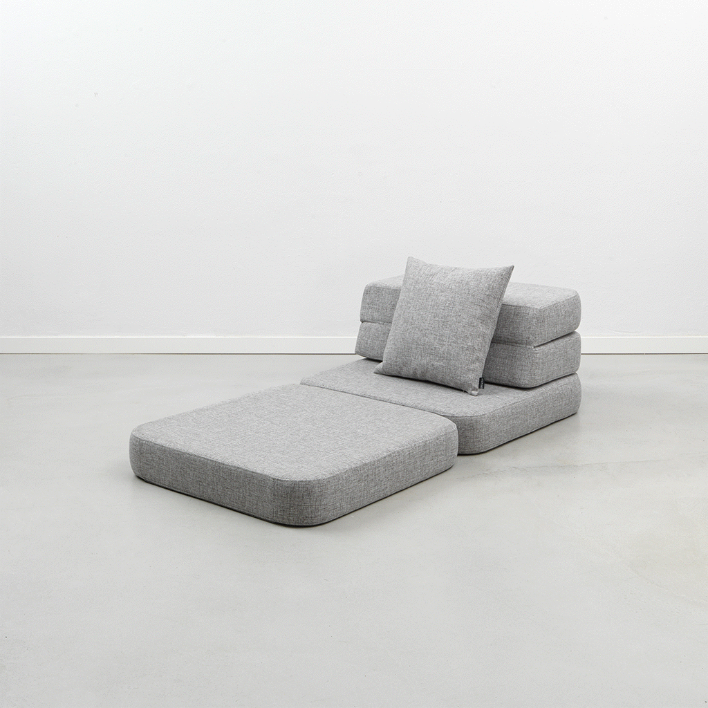 KlipKlap KK 3 Fold Sofa Bed - Single Soft Convertible Couch 36x70x70cm - Sand Color - Perfect for Small Spaces, Guest Rooms & Studio Apartments (Pre-Order, Estimated Delivery 2-4 Weeks)