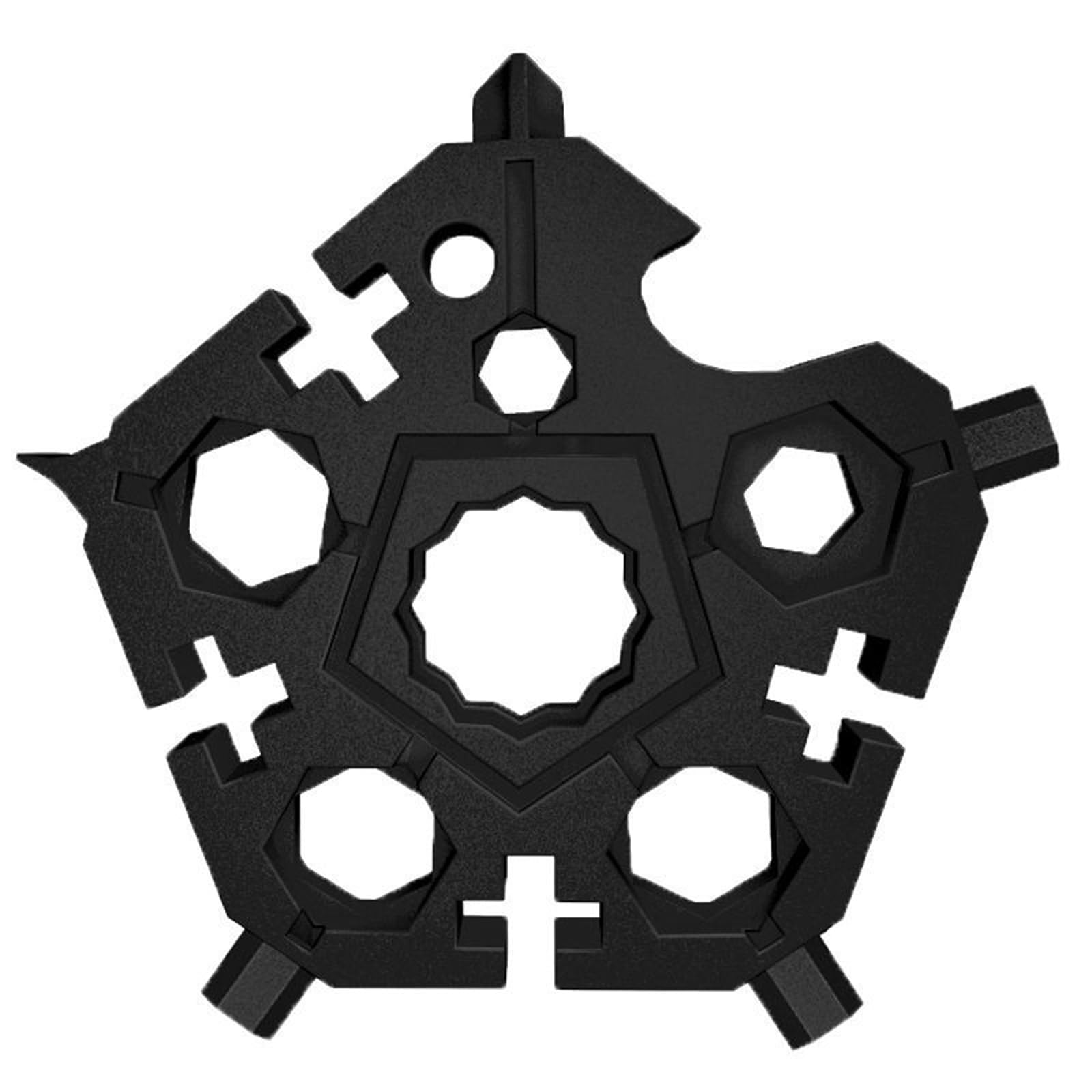 23-in-1 Snowflake Multi Tool Keychain - Compact Screwdriver Set with Bottle Opener & Wrench - Portable Star Shaped Multitool for Men (Black) - Perfect for Camping, Hiking, DIY Repairs & Everyday Carry