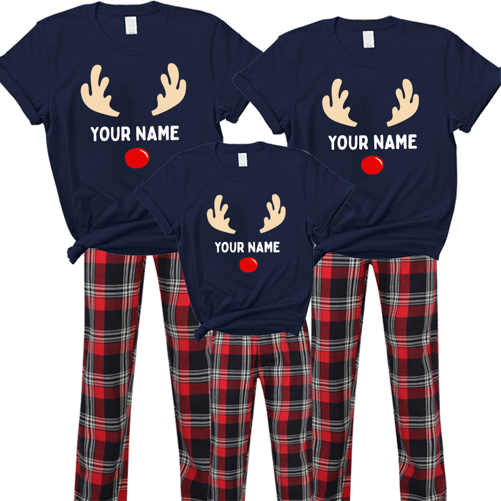Reindeer Family Christmas Pajama Set - Matching Holiday PJs for Family Photos & Cozy Winter Nights