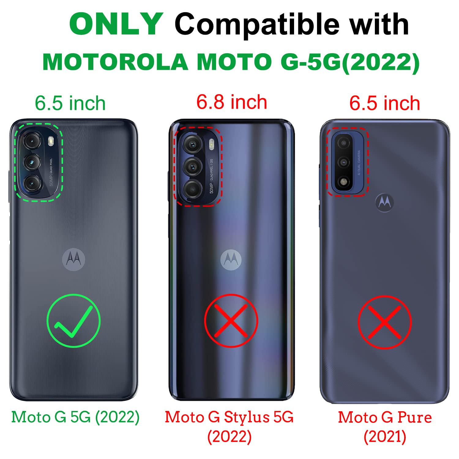 Military-Grade Shockproof Case for Motorola Moto G 5G 2022 with Magnetic Kickstand & 2 Pack Tempered Glass Screen Protectors - Blue | Perfect for Outdoor Activities, Work & Travel Protection