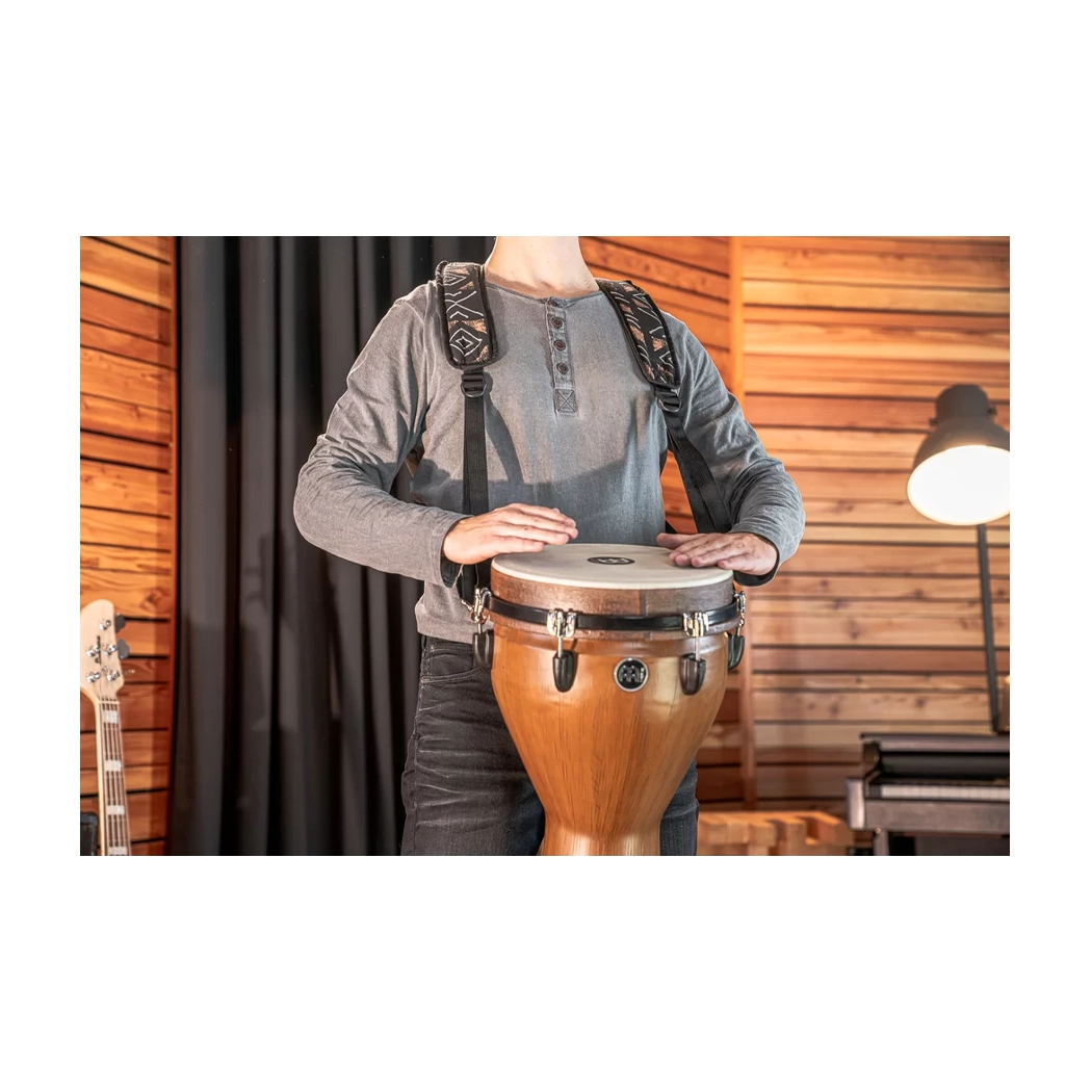 Premium Handwoven Djembe Drum Strap with Kanga Sarong Design - Adjustable & Comfortable for African Drum Players - Perfect for Performances, Drum Circles & Music Festivals