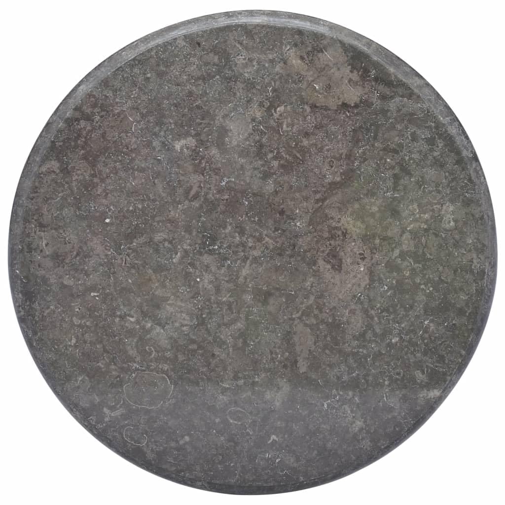 vidaXL Black Marble Table Top - 23.6 Inch Round Dining Table Top 1 Inch Thick - Premium Natural Stone Tabletop for Kitchen, Living Room, Patio - No Assembly Required, Scratch Resistant Surface