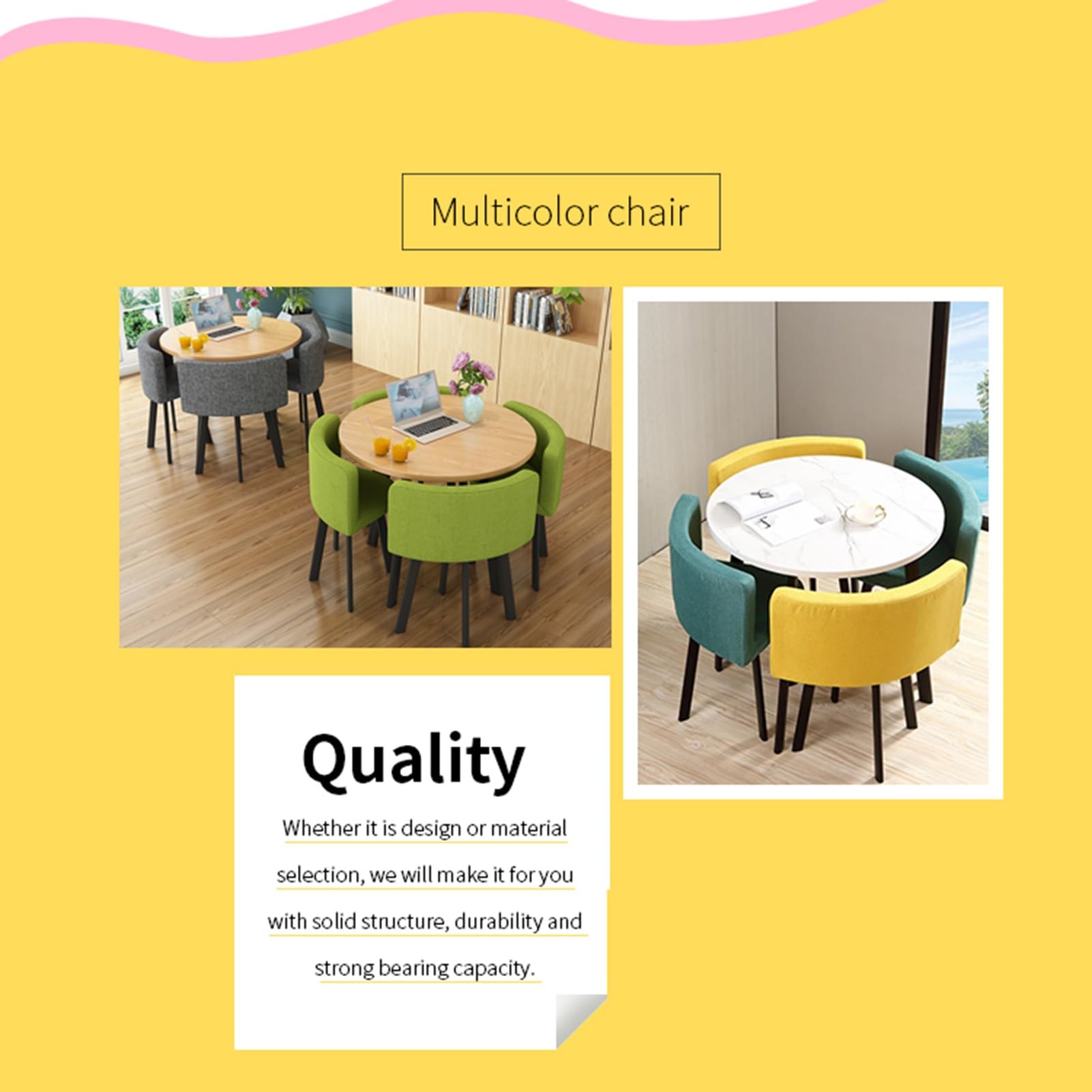 Modern Office Reception Table Set - Light Gray Round Coffee Table & Chairs (80cm) for Lobby, Conference Room, Cafe, Balcony & Living Room | Stylish Negotiation & Dining Furniture