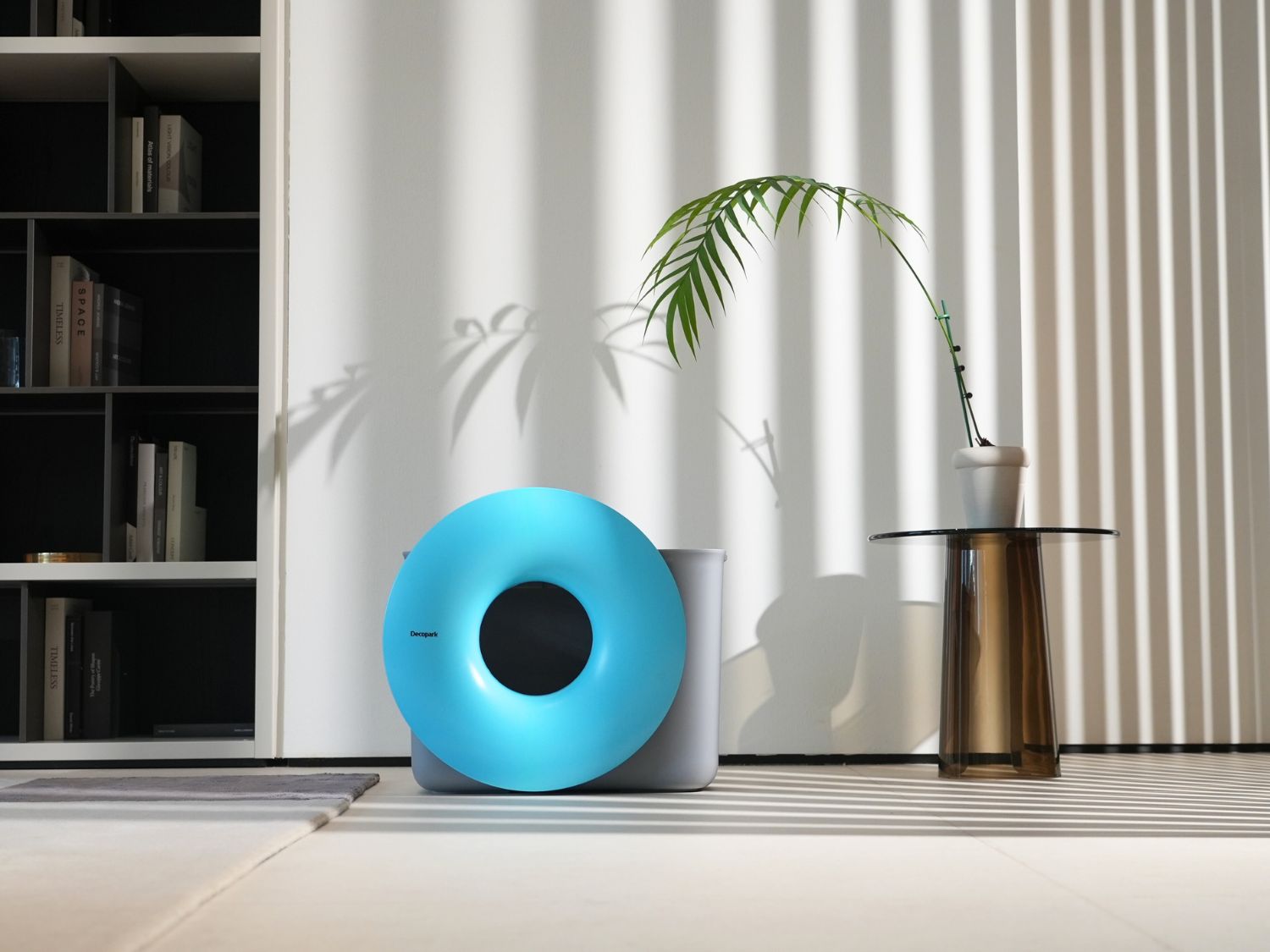 DECOPARK Enclosed Cat Litter Box with Black Hole Design - Modern Blue Pet Litter Box for Odor Control, Easy to Clean | Perfect for Small Spaces & Multi-Cat Homes
