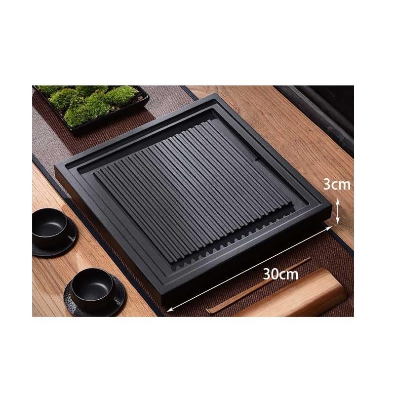 Premium Square Tea Tray - Modern Simple Drainage Kung Fu Tea Table for Home, Office & Bar | Durable Dry Tea Tray for Coffee & Tea Ceremony | Perfect for Gifts, Zen Decor & Asian Tea Culture Enthusiasts (Small Size)