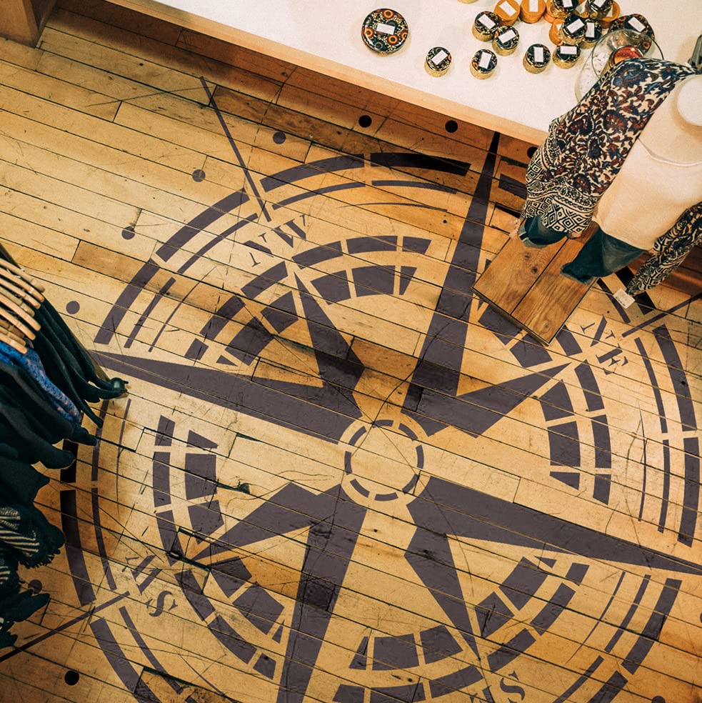Traveler Compass Rose Stencil - Reusable Painting Stencil for DIY Art, Wood Signs & Home Decor - Size 382/23 - Perfect for Crafting, Scrapbooking & Wall Murals