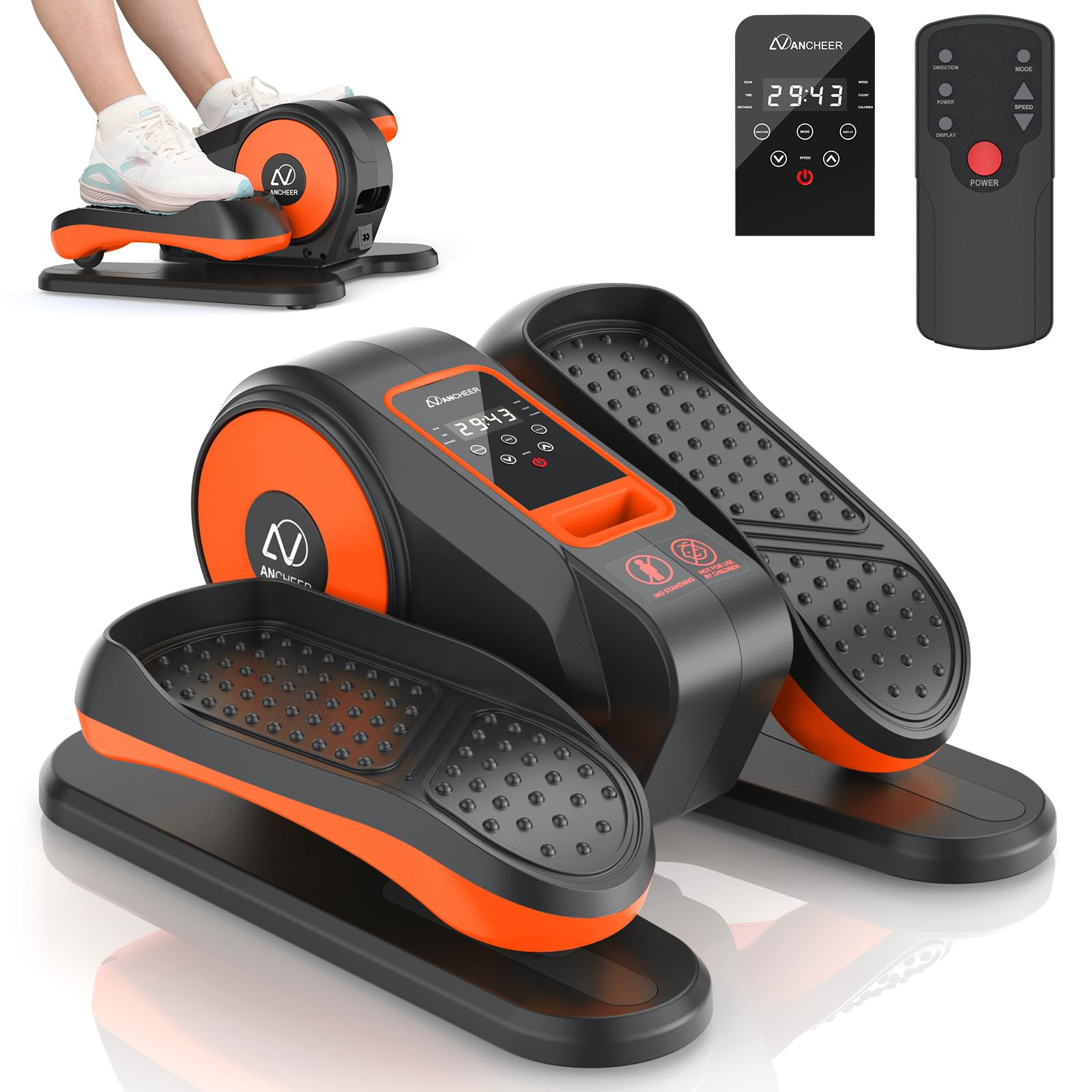 ANCHEER Under Desk Elliptical Machine - Motorized Leg Exerciser for Seniors & Office Workers - 12 Speed Adjustable Seated Elliptical Trainer - Perfect for Home Office, Physical Therapy & Sedentary Lifestyle