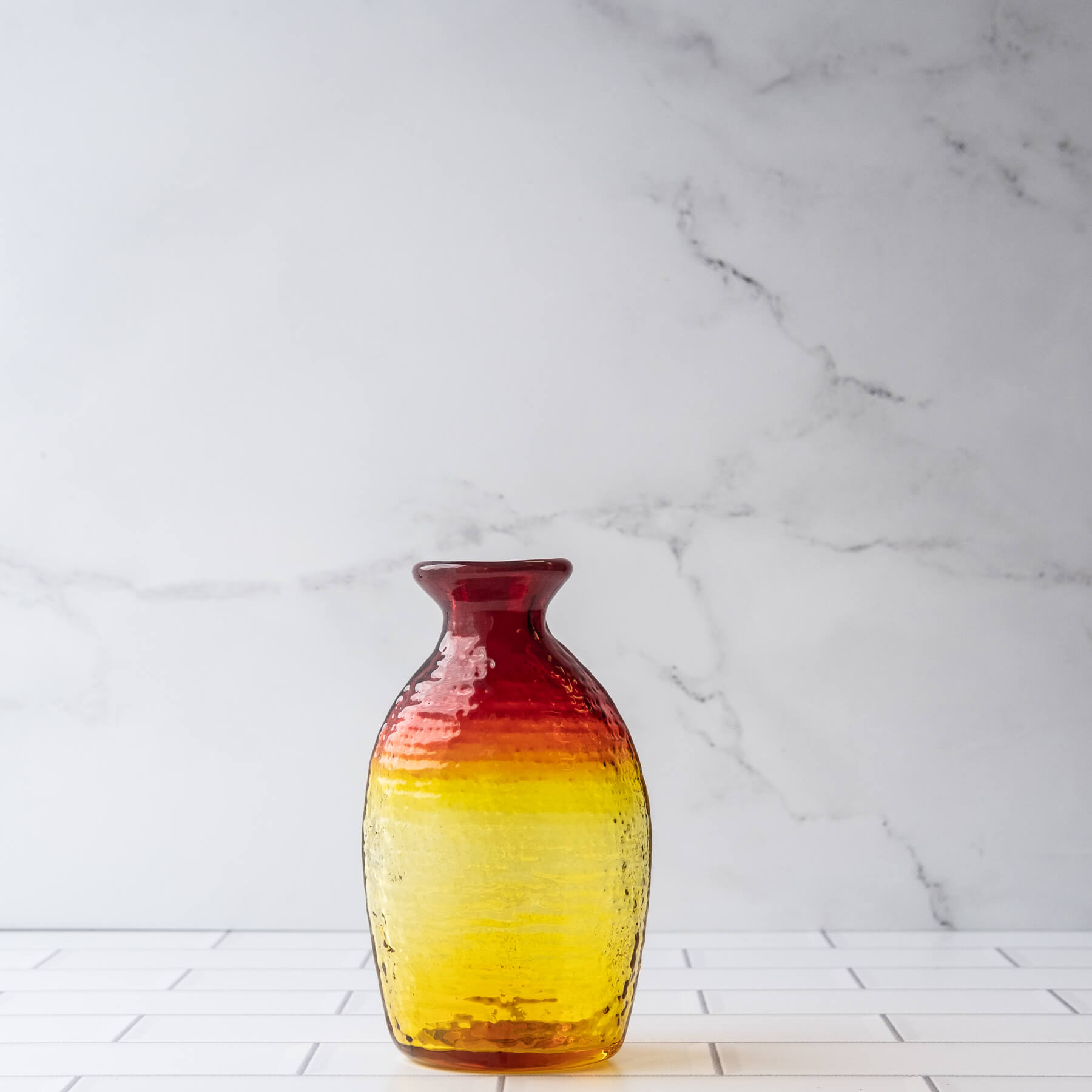 2135S Small Strata Vase - Handmade Ceramic Home Decor, Tangerine Orange - Perfect for Centerpieces, Wedding Decor & Living Room Accents