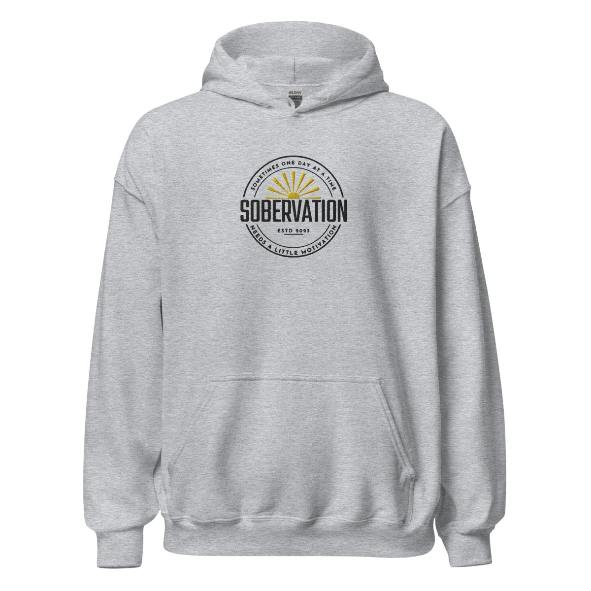 Sobervation Logo Embroidered Unisex Hoodie - Comfortable Pullover Sweatshirt for Men & Women | Perfect for Casual Wear, Gym, and Outdoor Activities
