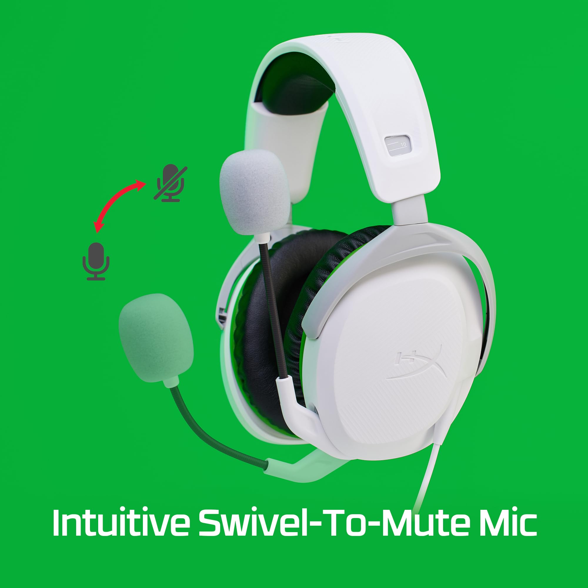 HyperX CloudX Stinger 2 Gaming Headset with Noise Cancelling Mic, Swivel-to-Mute, Soft Leatherette Ear Cushions - Wired Over-Ear Headphones for Xbox, PC, PS4 (Renewed, White) - Perfect for Competitive Gaming & Online Chat