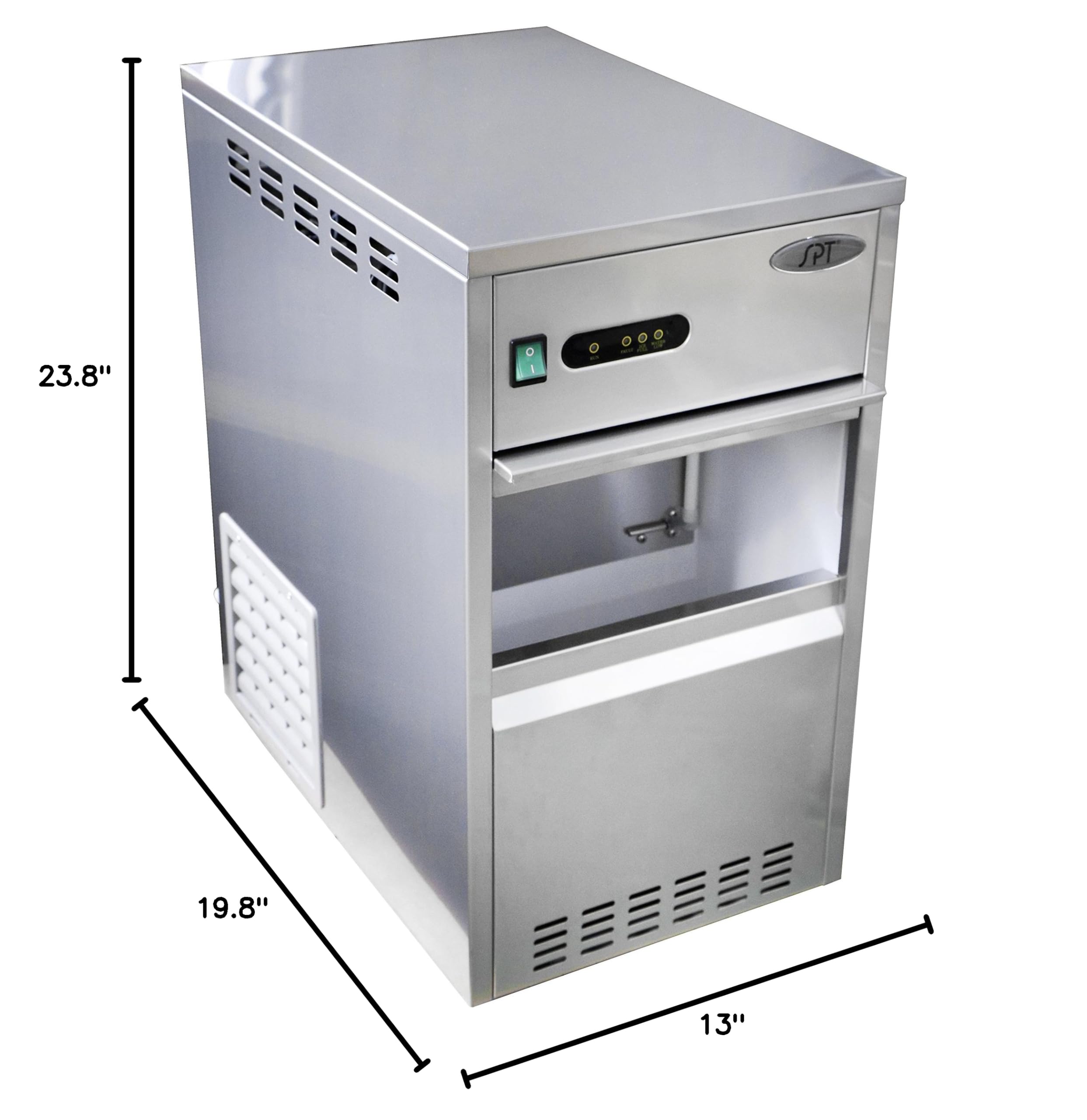 SZB-20 Commercial Automatic Flake Ice Machine - 500 lbs/Day, Stainless Steel, Energy Efficient - Perfect for Restaurants, Bars, and Food Preservation
