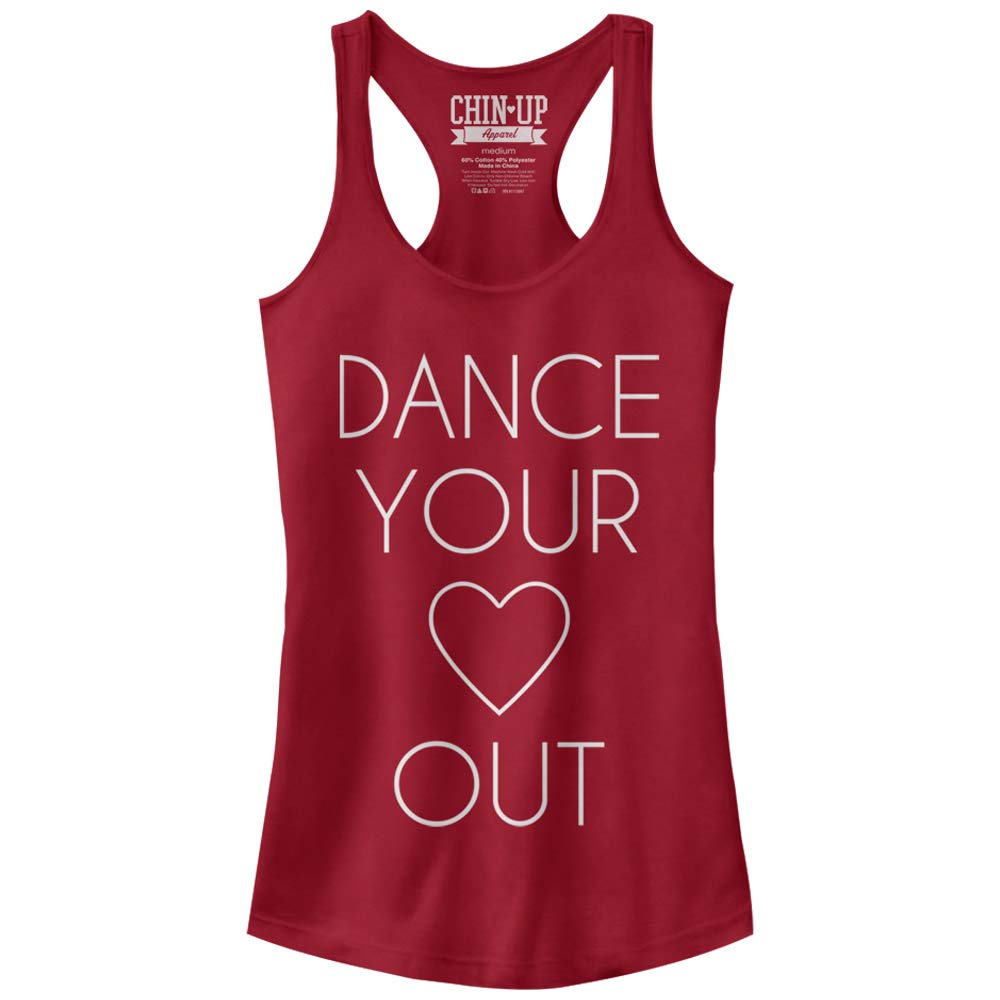 Junior's Chin UP Dance Your Heart Out Racerback Tank Top - Comfortable Workout & Dance Wear for Women - Perfect for Yoga, Gym, Fitness & Dance Classes