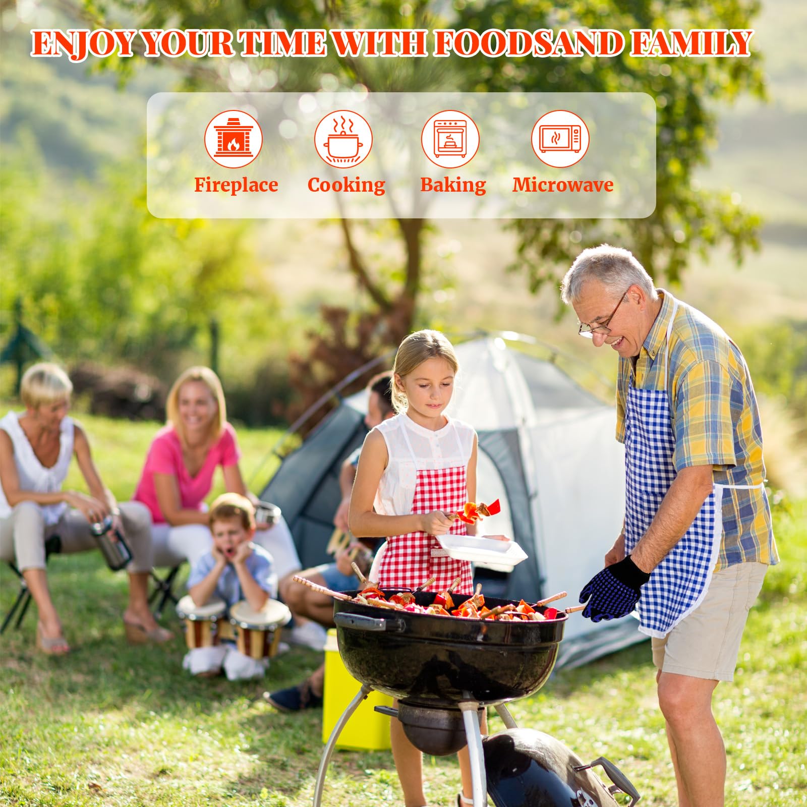 Heat Resistant BBQ Grill Gloves for Blackstone Griddle & Smoker - 1472°F High Temperature Protection with Non-Slip Silicone Palm Pads - Perfect for Barbecue Cooking, Grilling, Cutting & Oven Use (Blue)