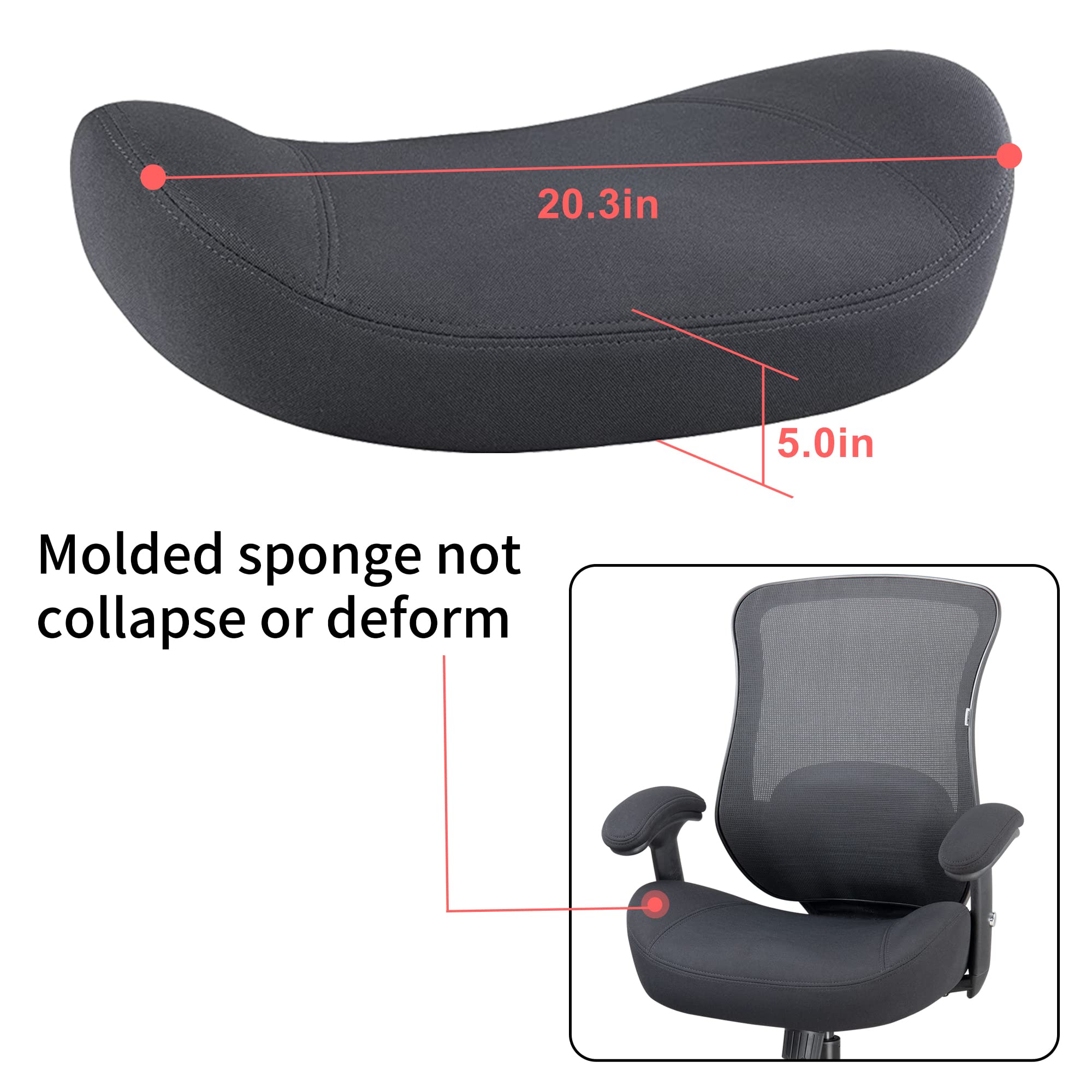 Ergonomic Office Chair with Adjustable Height, Mesh Back & Lumbar Support - Black - Perfect for Home Office, Gaming & Computer Workstations