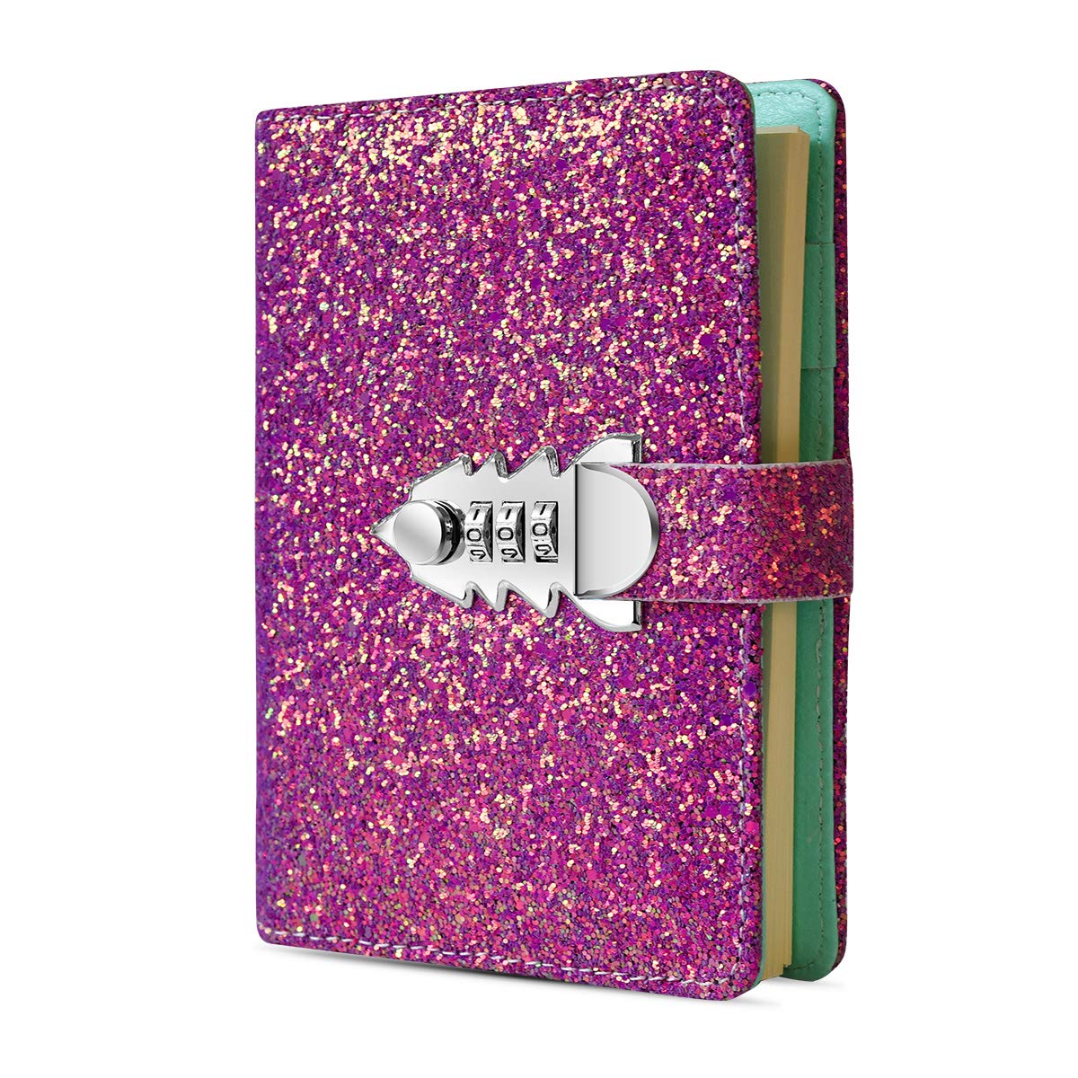 ARRLSDB Digital Password Journal with Combination Lock - A6 Refillable Leather Diary Notebook for Girls & Teens - Perfect for School, Travel, and Personal Secret Keeping (Purple)