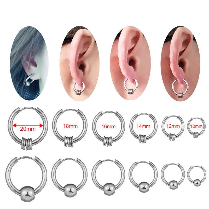 18K Gold Plated Surgical Steel Cartilage Hoop Earrings - Minimalist Bead Design | HSEC1805 | Perfect for Everyday Wear, Parties & Gifting