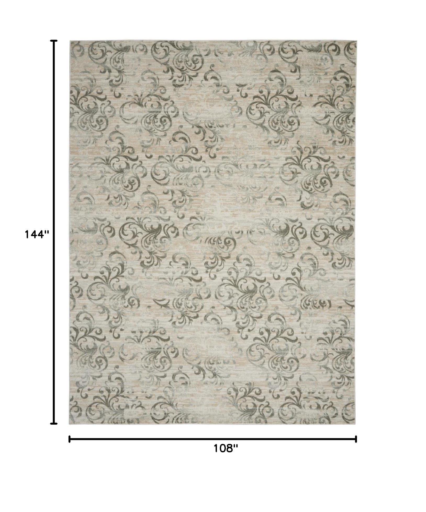 Nourison Euphoria Farmhouse & Country Bone 9' x 12' Area Rug - Easy Cleaning, Non-Shedding, Soft & Durable - Perfect for Bedroom, Living Room, Dining Room & Kitchen Decor (9x12) - Cozy Farmhouse Style for Family Gatherings & Relaxation