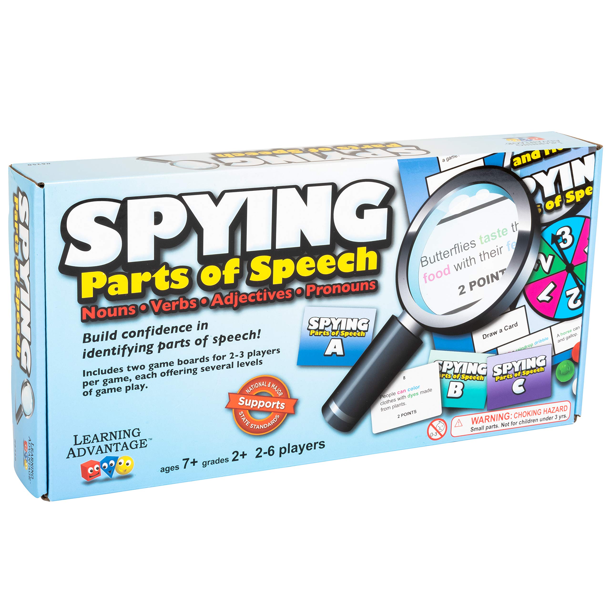 LEARNING ADVANTAGE Spying Parts of Speech - Fun Grammar Board Games for Kids Ages 6-12 - Educational Word Games for Sentence Building - Perfect for Homeschool & Classroom Learning - Great for ESL Students & Language Arts Practice