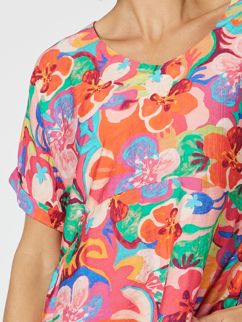 Clarity Garden Party Dress in Hot Pink - Floral Summer Dress for Women, Outdoor Events & Special Occasions
