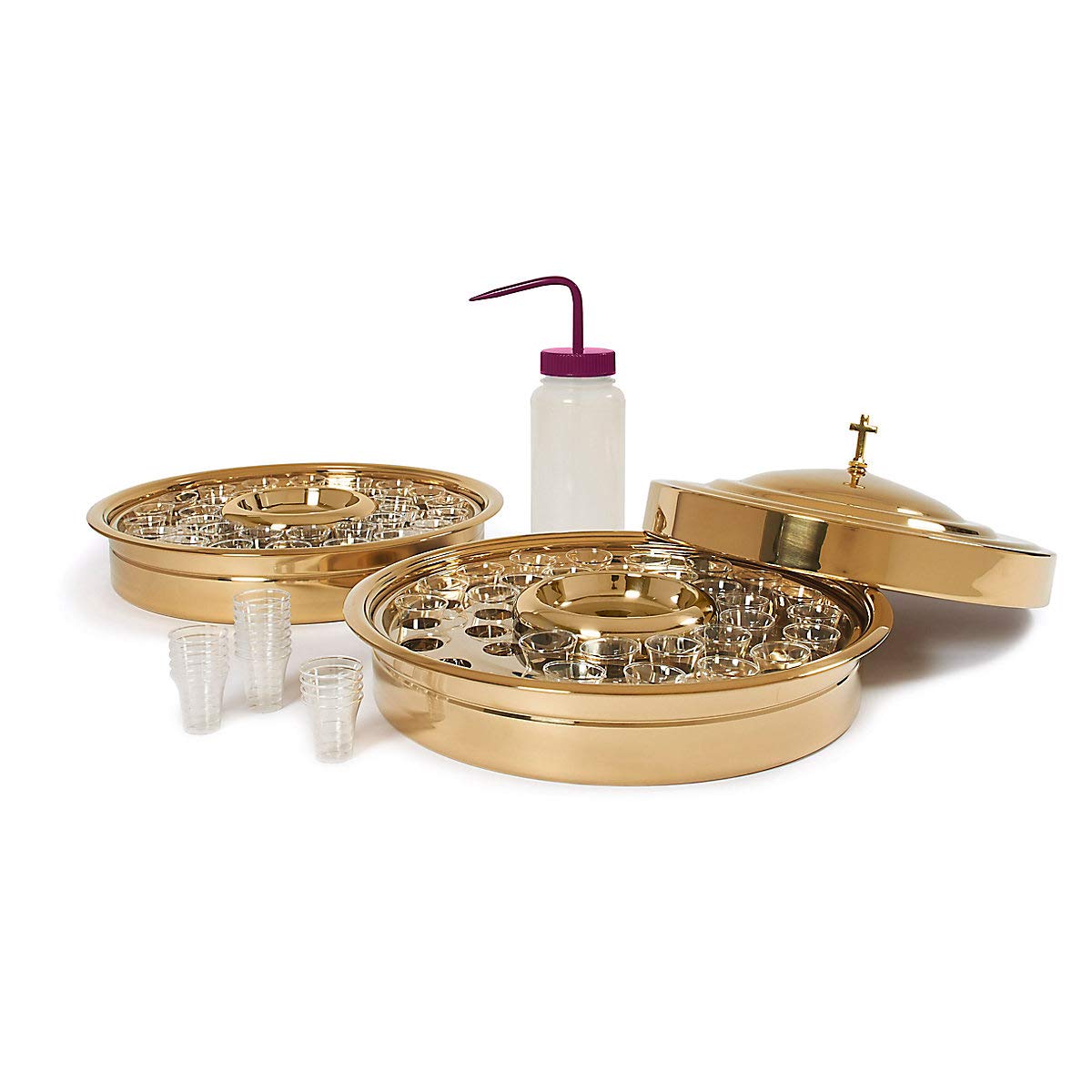 Broadman Church Supplies RemembranceWare Communion Starter Kit - Brass Plated Set for Holy Communion, Baptism & Church Services - Perfect for Churches, Chapels & Home Worship