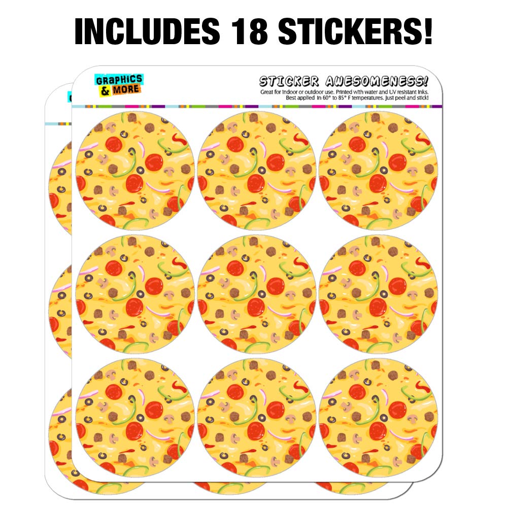 Pepperoni, Olives & Onions Pizza Pattern Stickers - Planner, Calendar & Scrapbooking Supplies for DIY Crafting | Perfect for Bullet Journals, Scrapbooks & Party Decorations