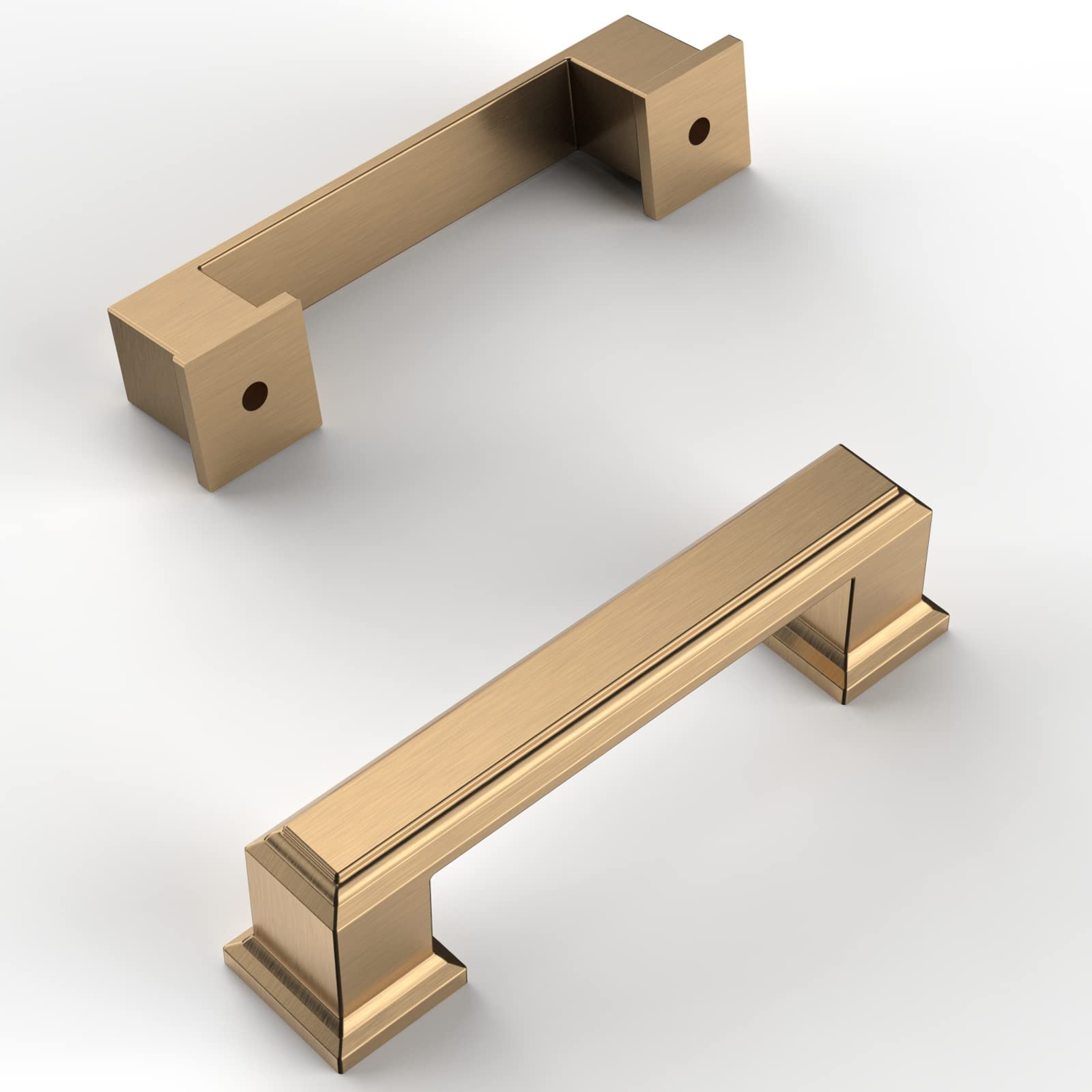 Amerdeco 25 Pack Champagne Bronze Cabinet Pulls 3 Inch (76mm) Hole Center - Modern Kitchen & Bathroom Drawer Handles, Dresser Pulls for Cabinets & Furniture - Perfect for Home Renovation & DIY Projects