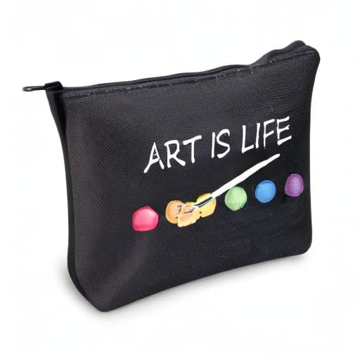 JXGZSO Artist Makeup Bag with Zipper - Paintbrush Organizer Pouch for Women, Art Lovers & Teachers - Perfect Gift for Artists, Cosmetics Storage & Travel Essentials